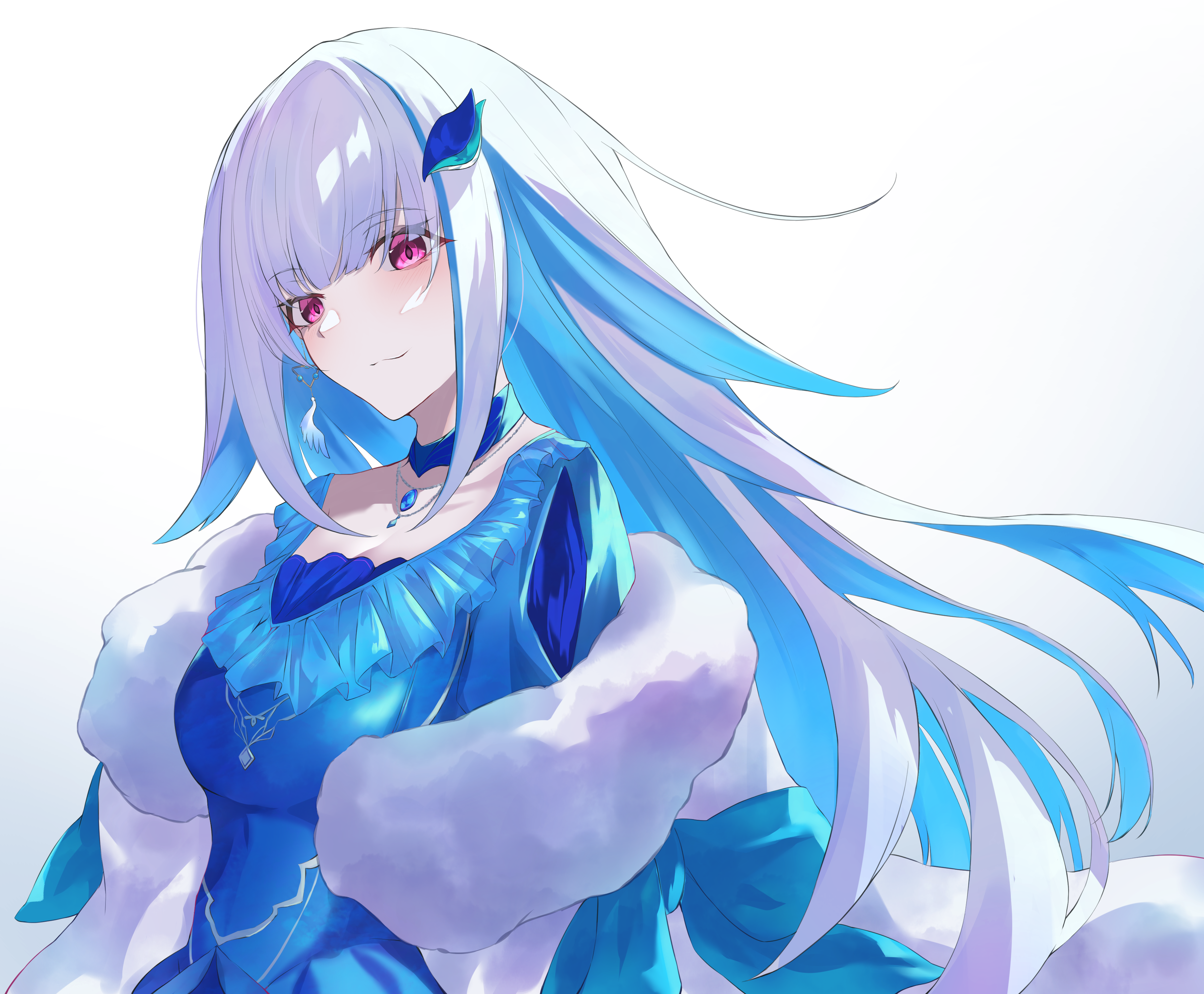 anime, 2D, artwork, digital art, anime girls, blue, HD Wallpaper
