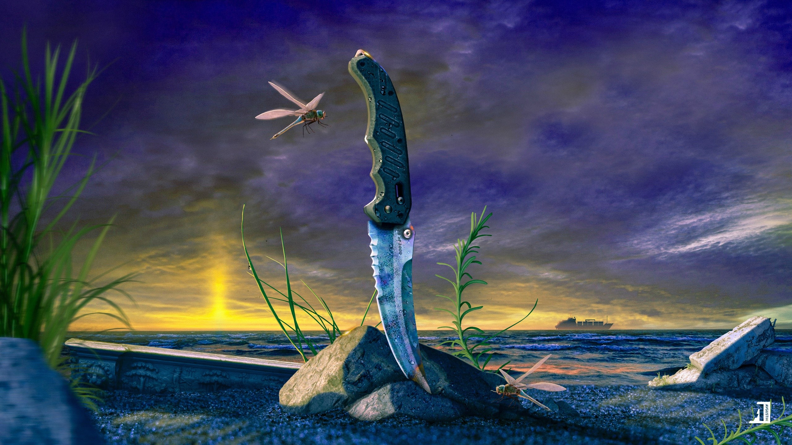 PC gaming, knife, weapon, Counter-Strike: Global Offensive, HD Wallpaper
