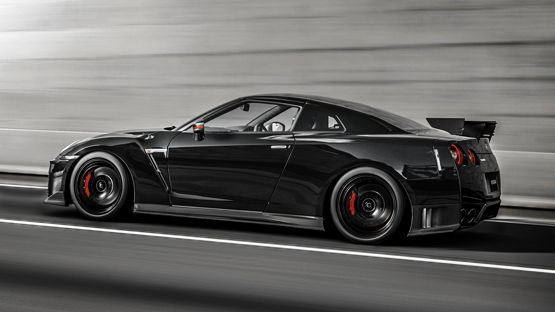 car, photography, Nissan GTR, selective coloring, HD Wallpaper