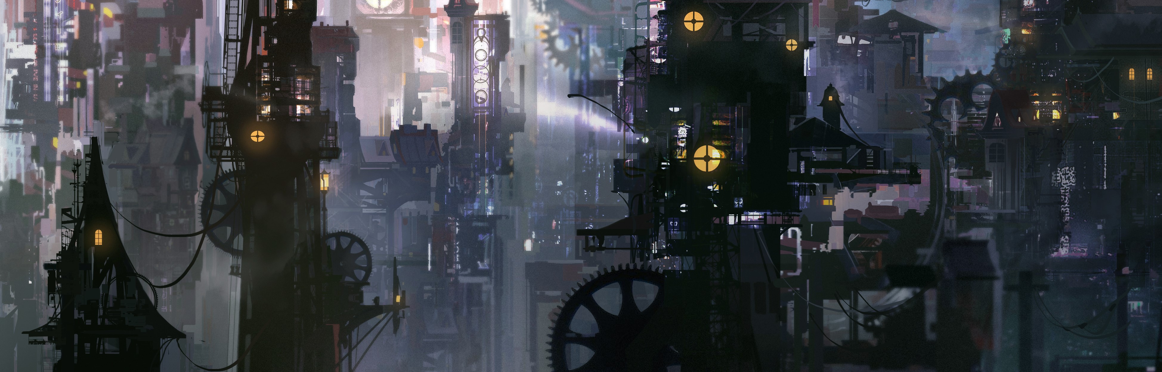 science fiction, city, machine, HD Wallpaper