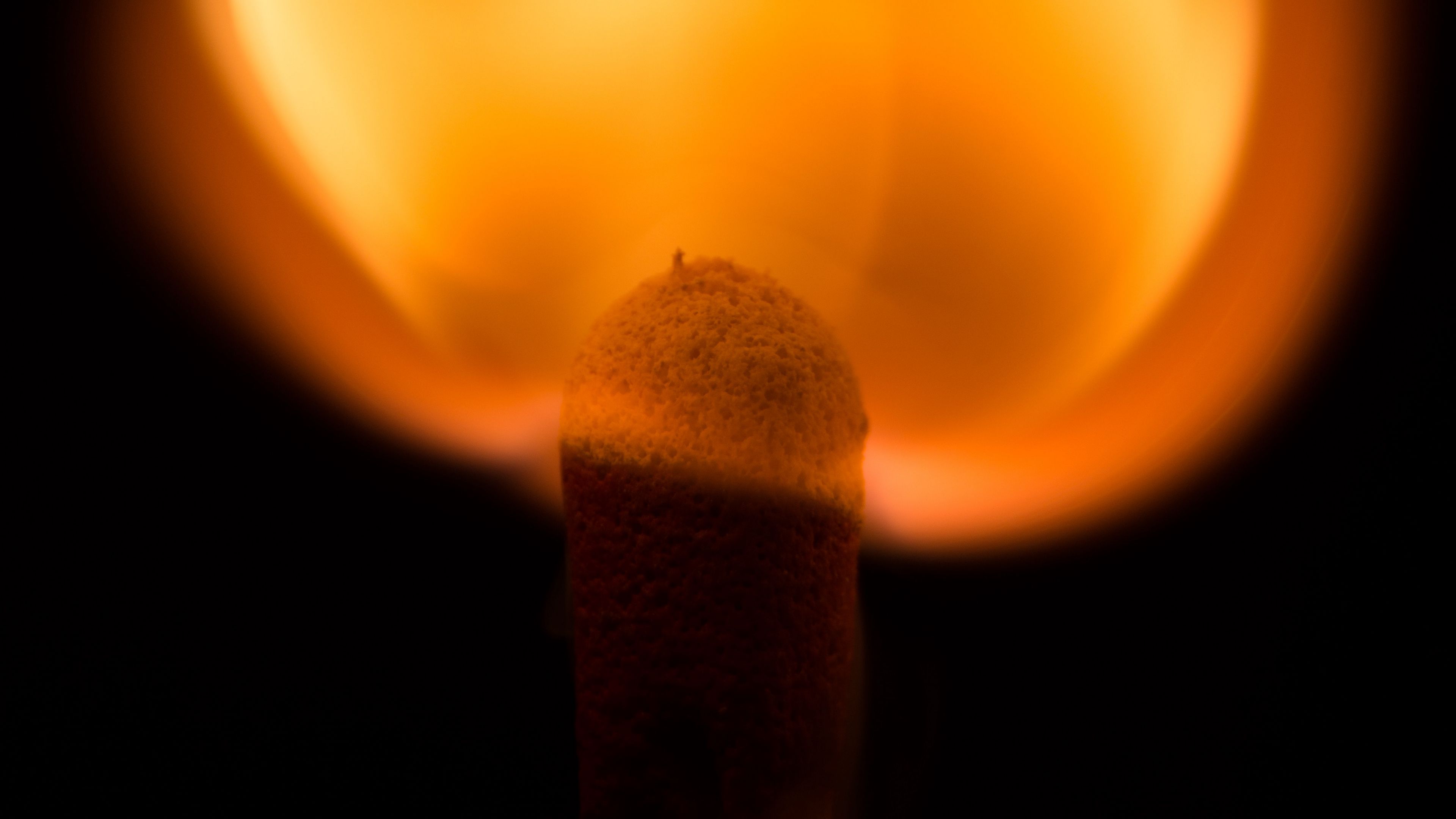 match, fire, dark, macro, 4k, HD Wallpaper