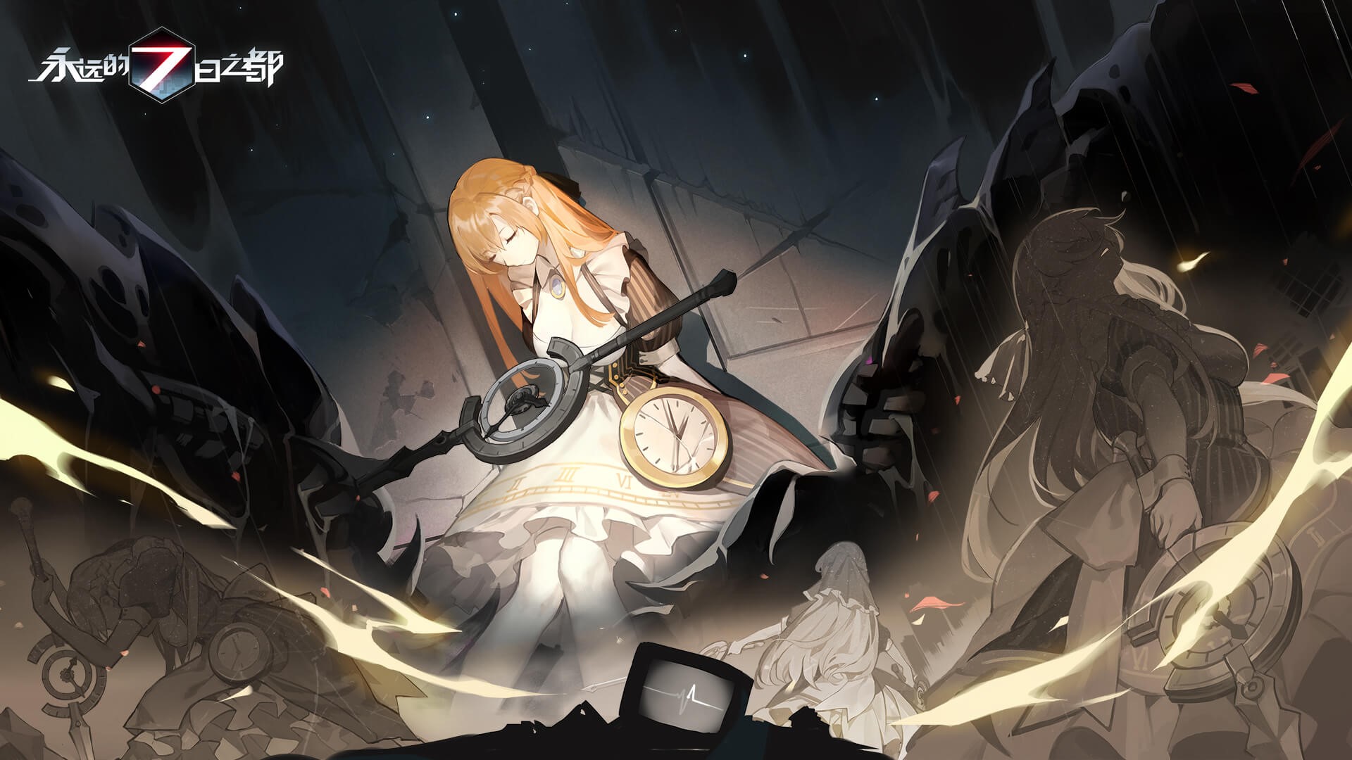 Forever 7th Capital, anime, fantasy girl, blonde, clocks, anime girls, closed eyes, HD Wallpaper