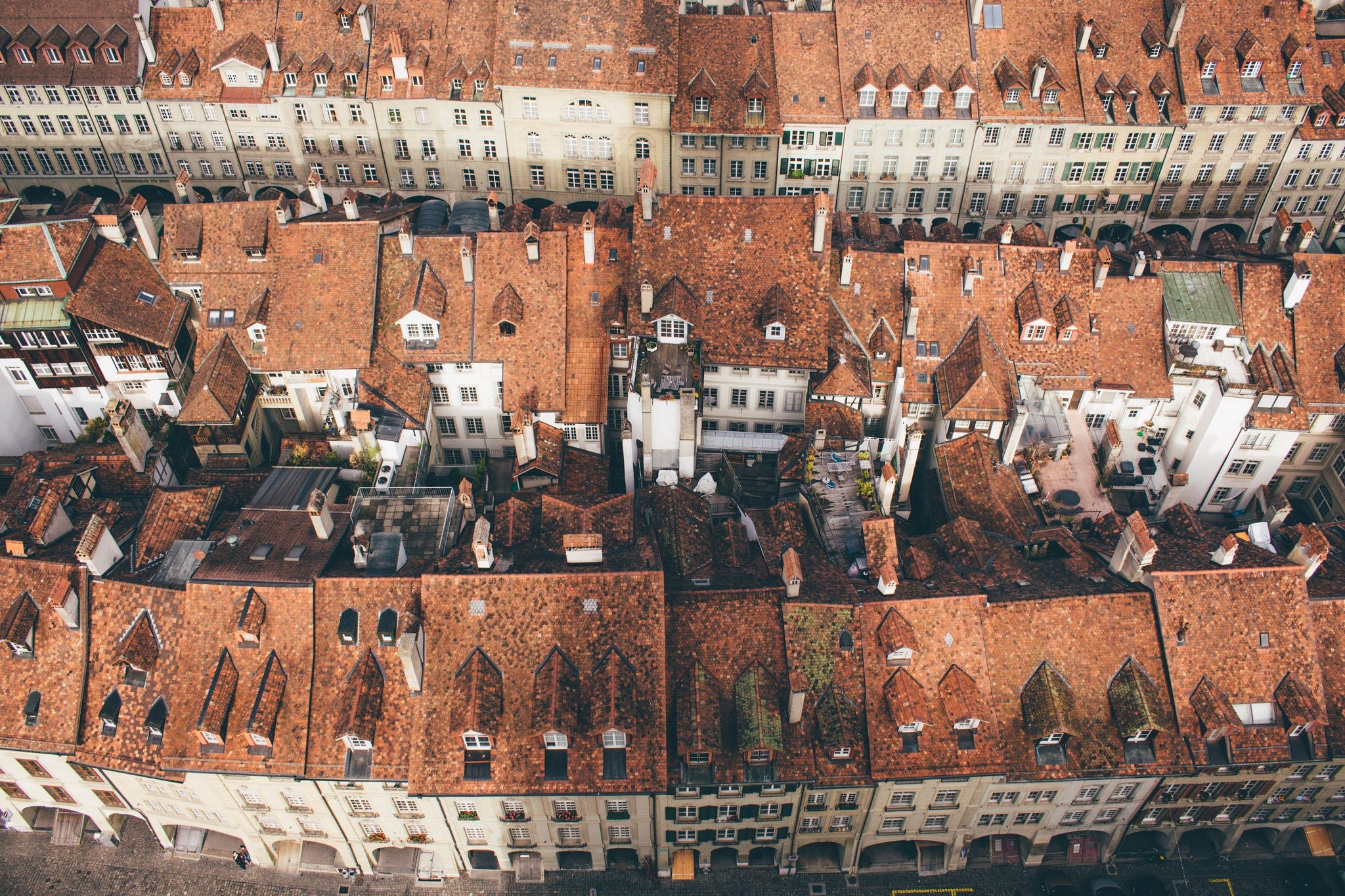 aerial view, Bern, Switzerland, rooftops, top view, HD Wallpaper