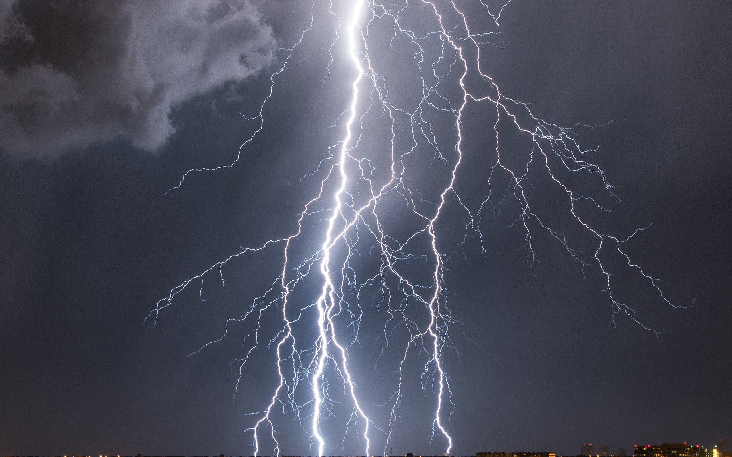 lightning, nature, night, HD Wallpaper