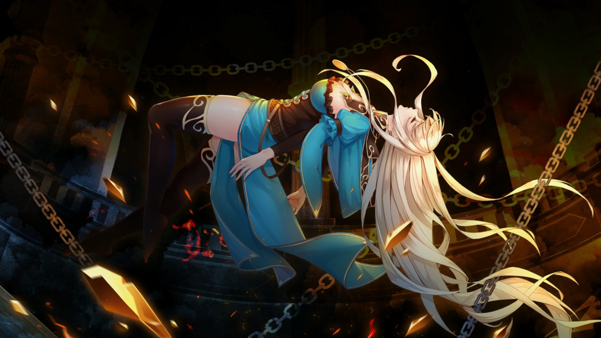 anime, anime girls, blonde, HD Wallpaper