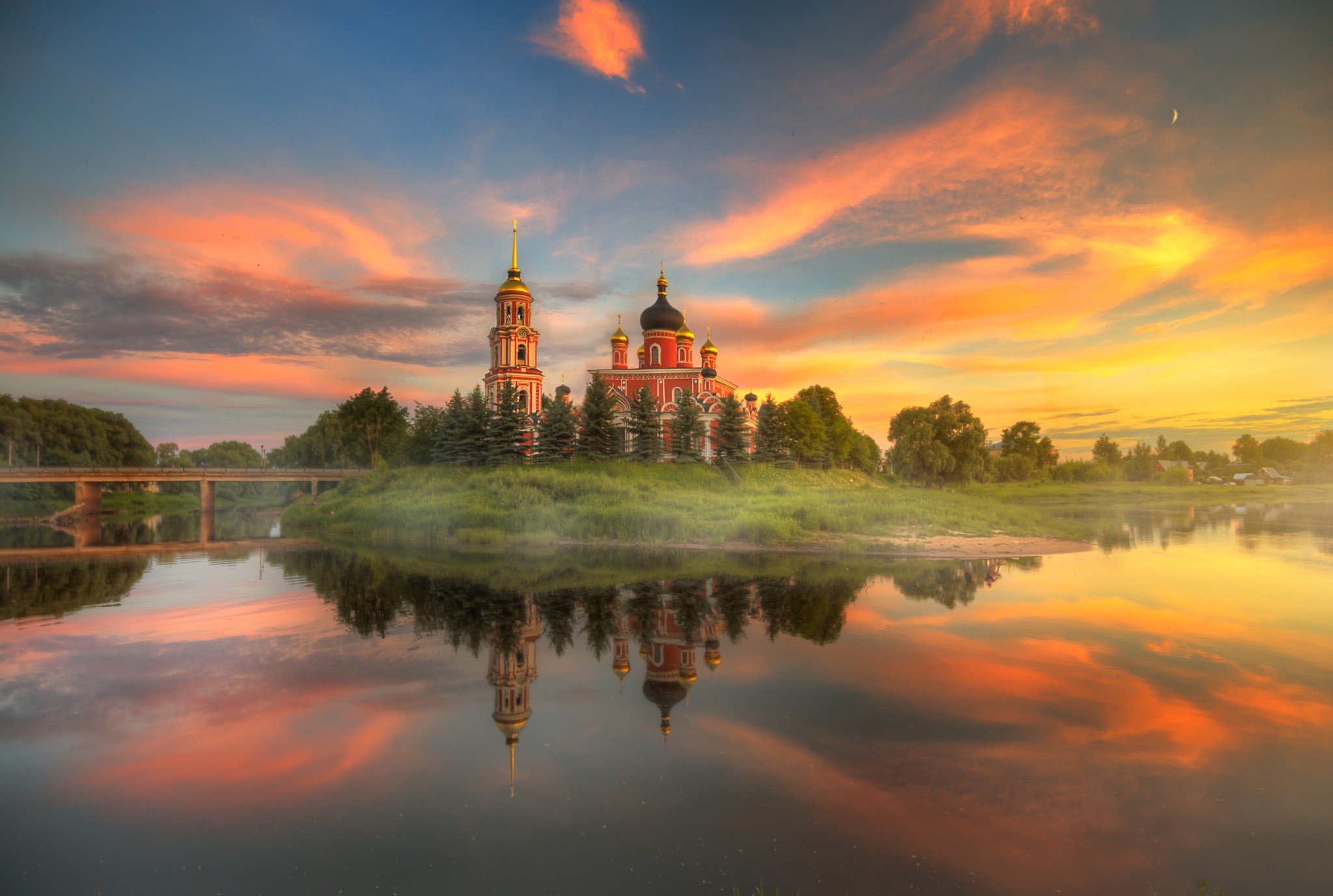 sky, Russia, church, sunlight, outdoors, HD Wallpaper
