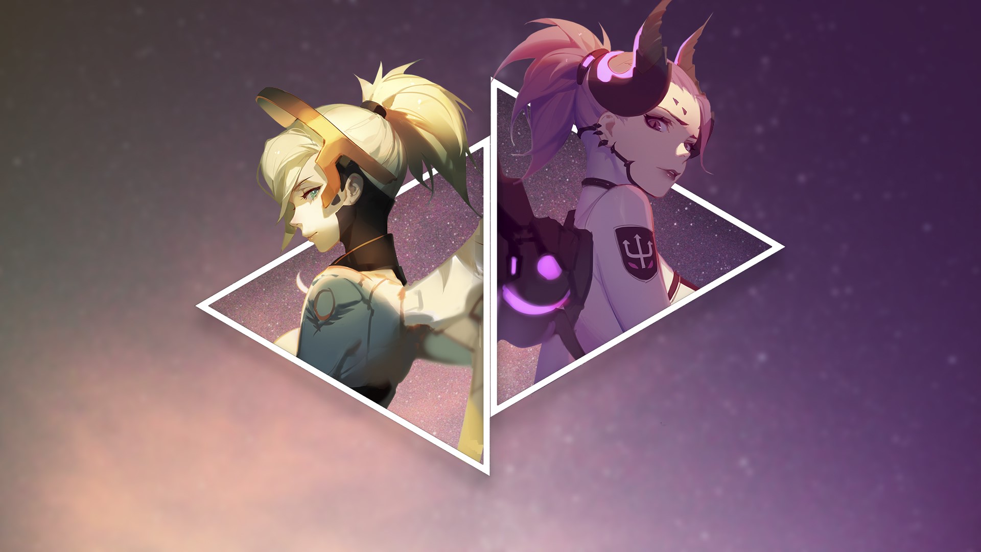 Overwatch, Mercy (Overwatch), horns, blonde, PC gaming, HD Wallpaper