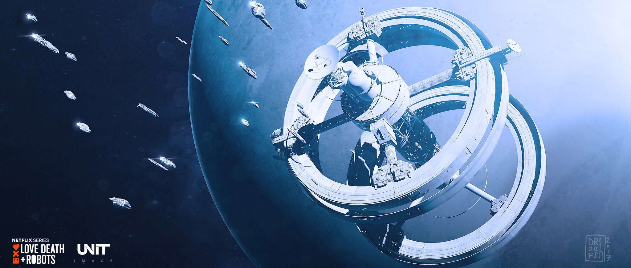 space, spaceship, spacestation, planet, Love, Death & Robots, DOFRESH, HD Wallpaper