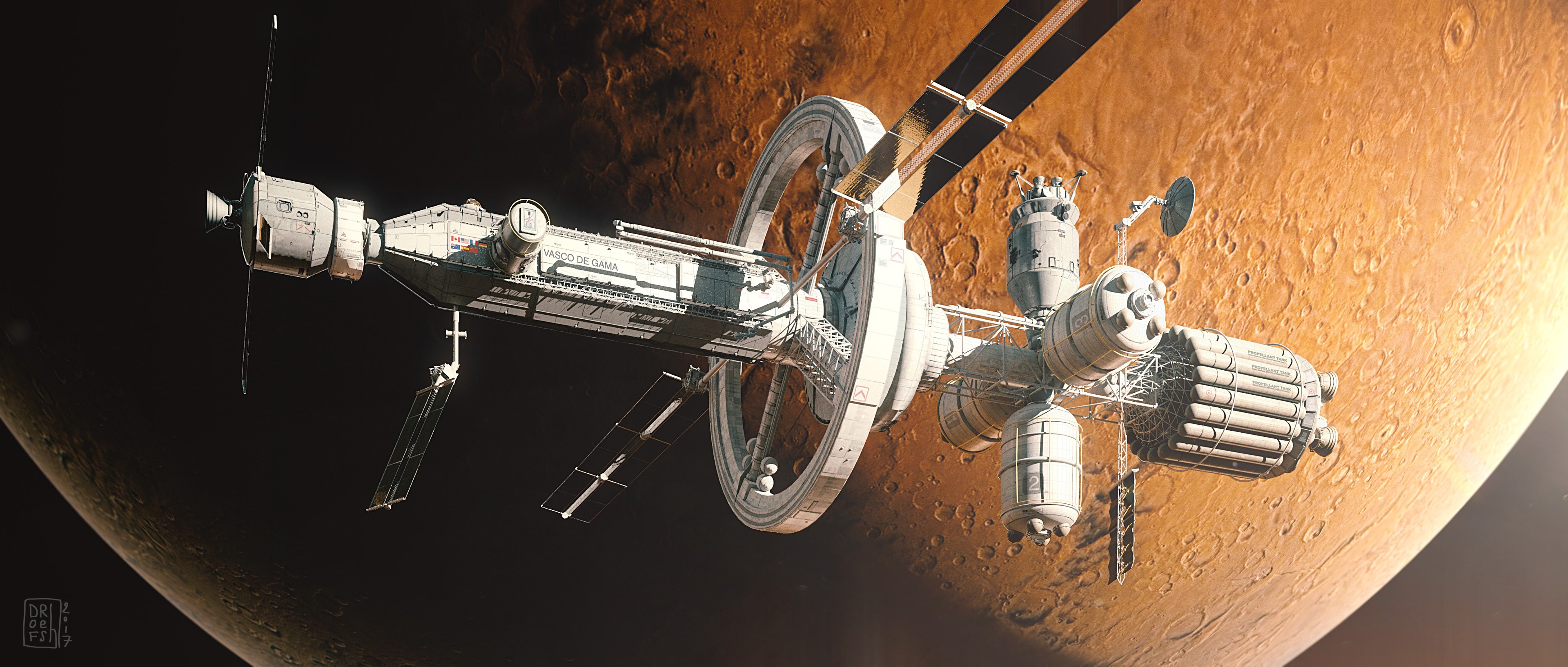 space, spaceship, planet, HD Wallpaper