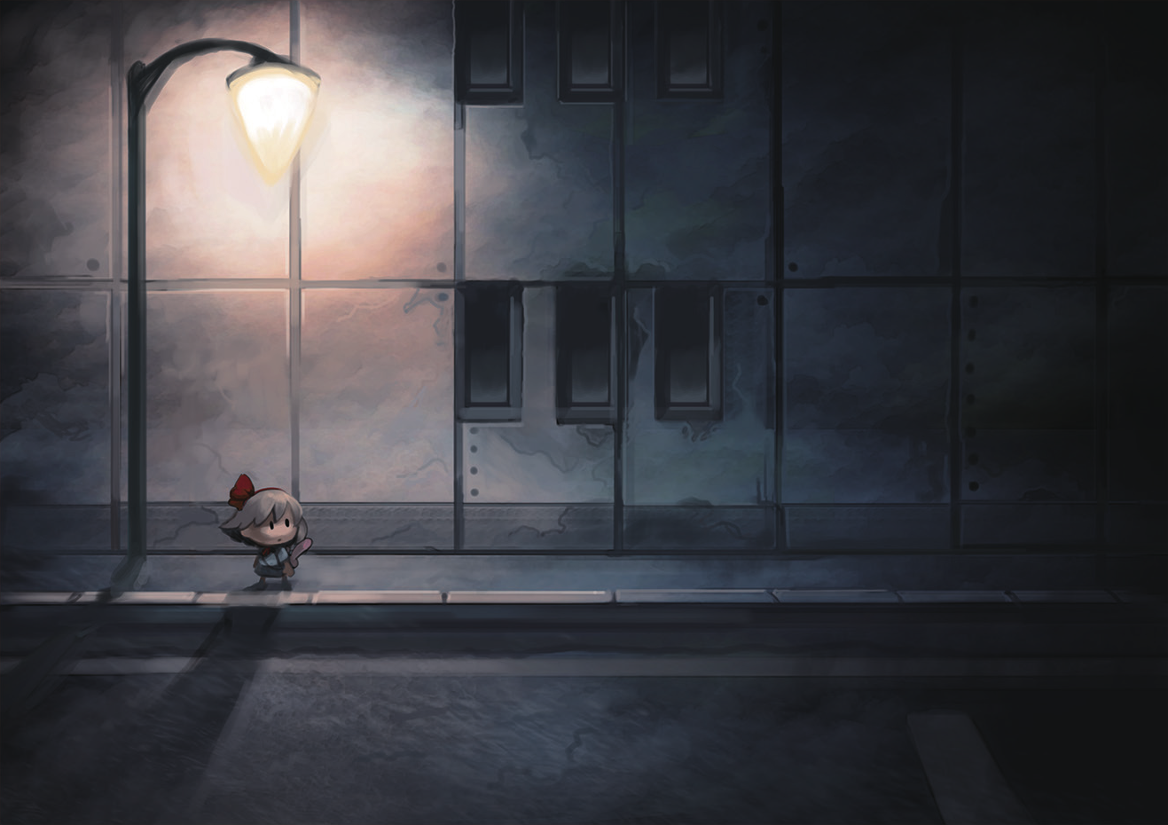 yomawari, night, Supernatural, lantern, dark, city, HD Wallpaper