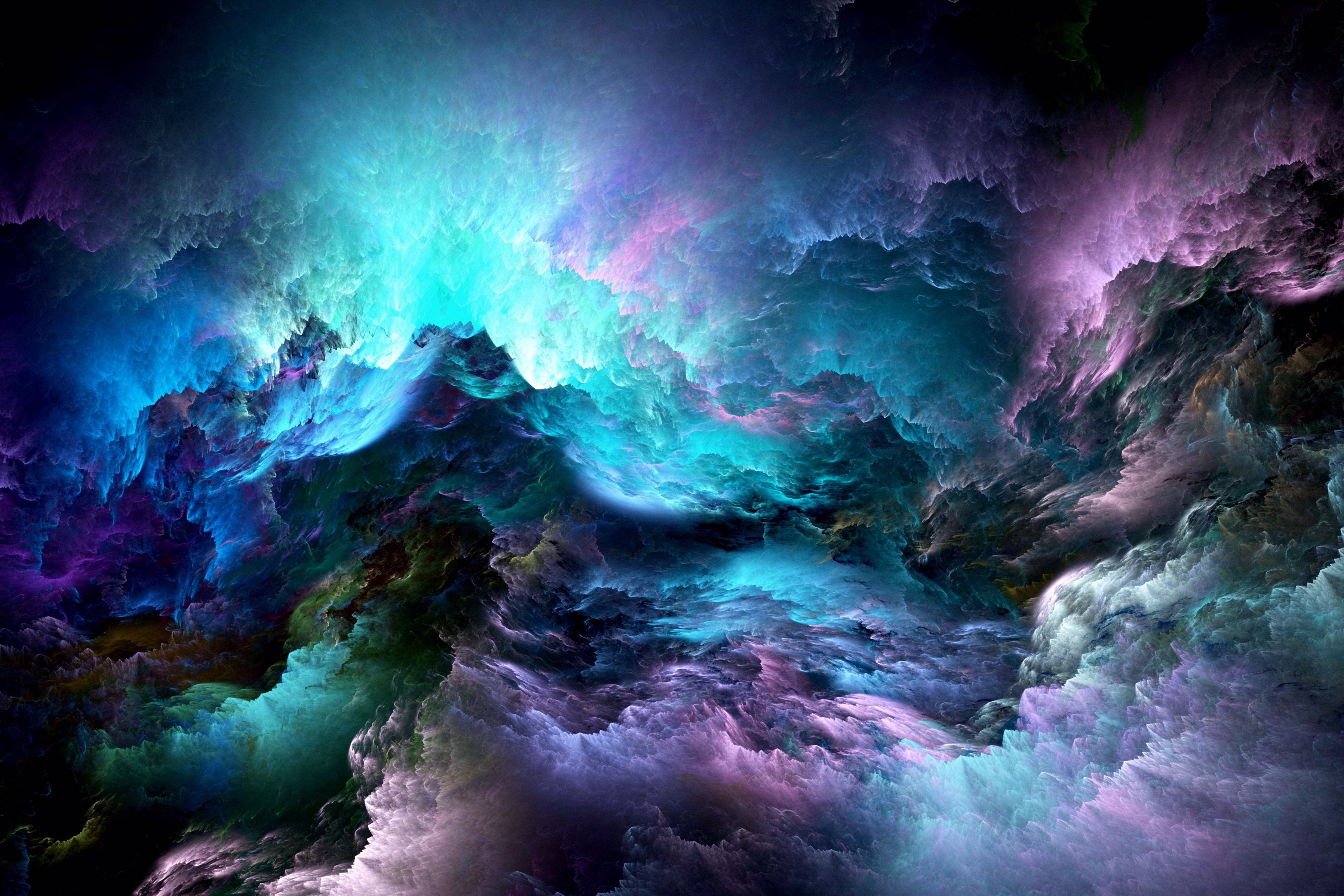 clouds, colorful, artwork, abstract, HD Wallpaper