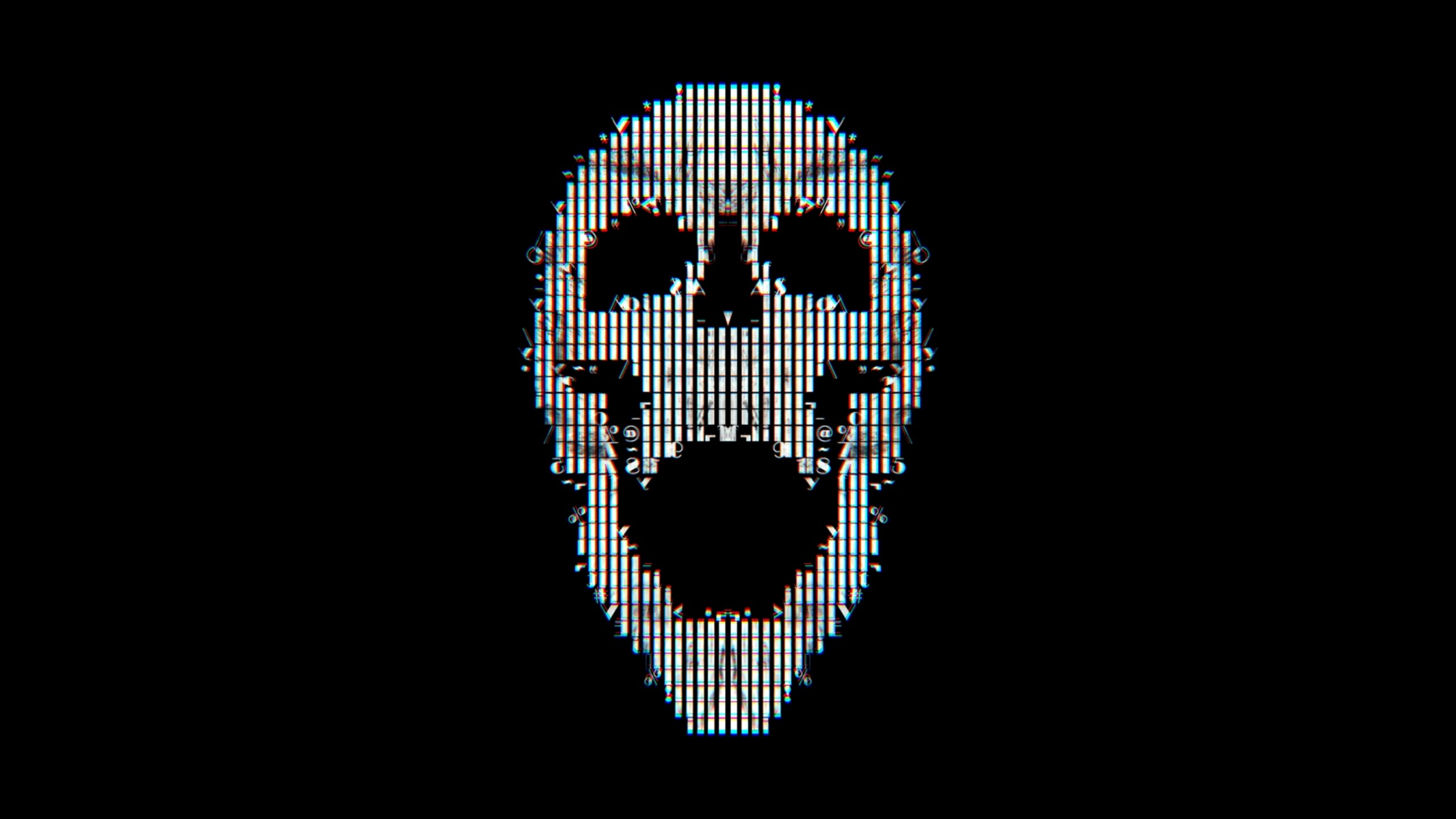 black, skull, digital, HD Wallpaper