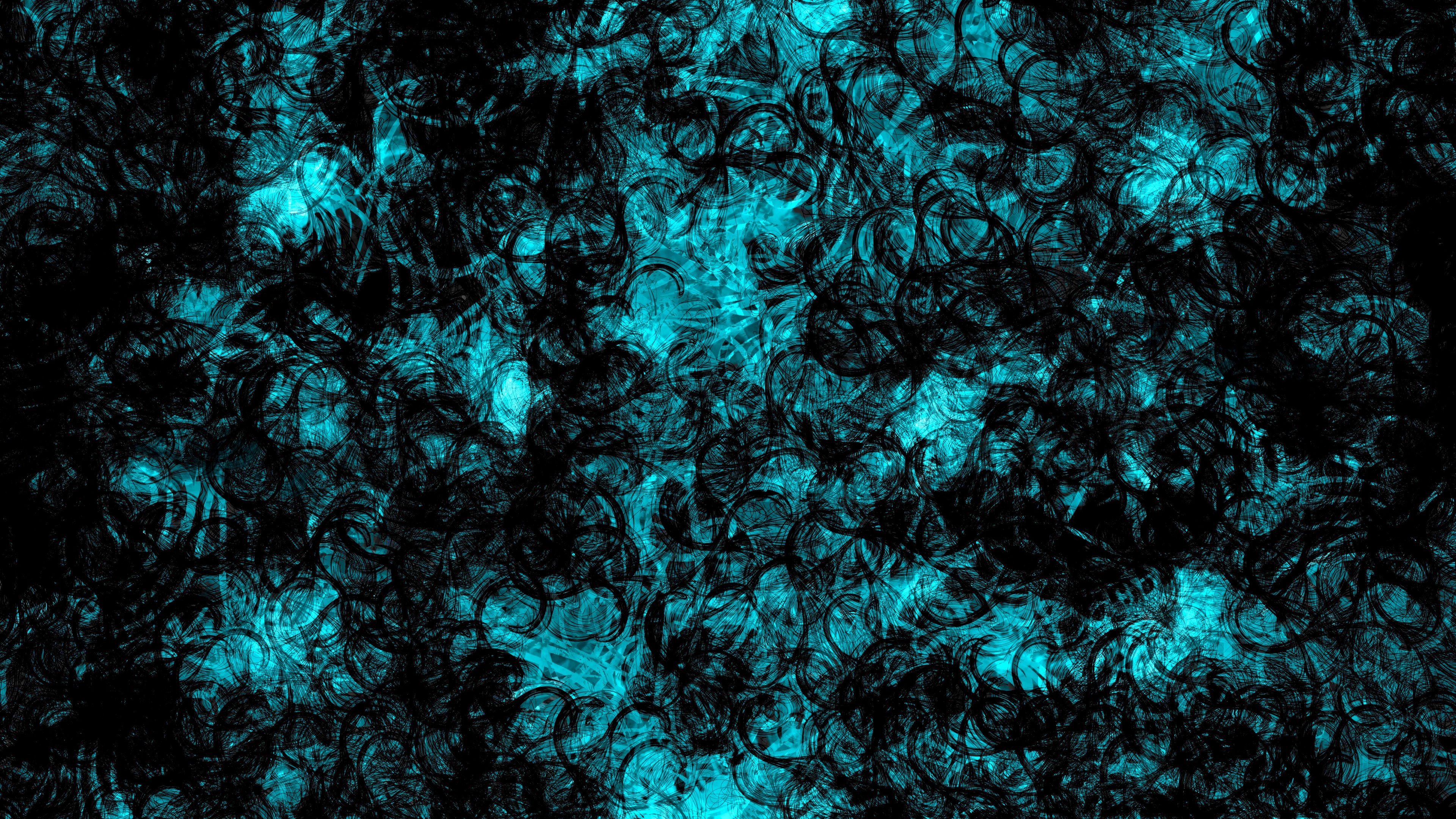 circles, dark, shapes, texture, patterns, 4k, HD Wallpaper