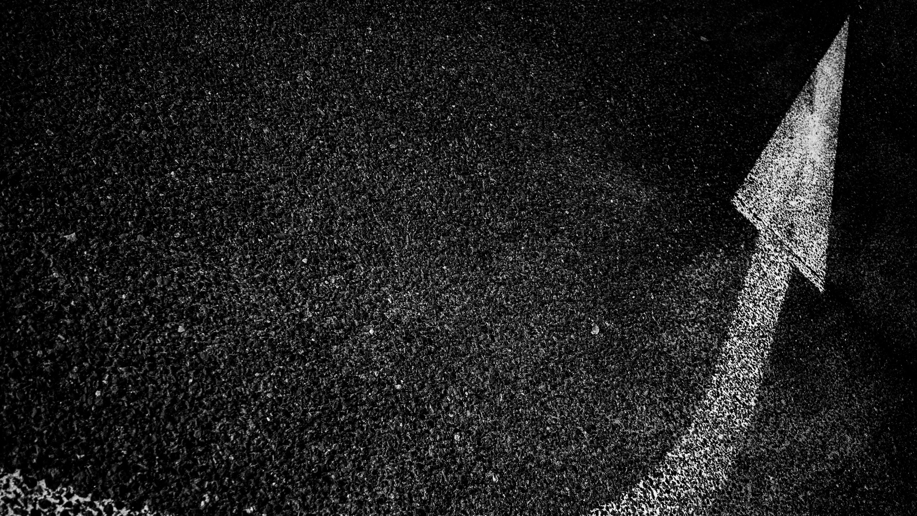 arrow, asphalt, bw, paint, marking, 4k, HD Wallpaper