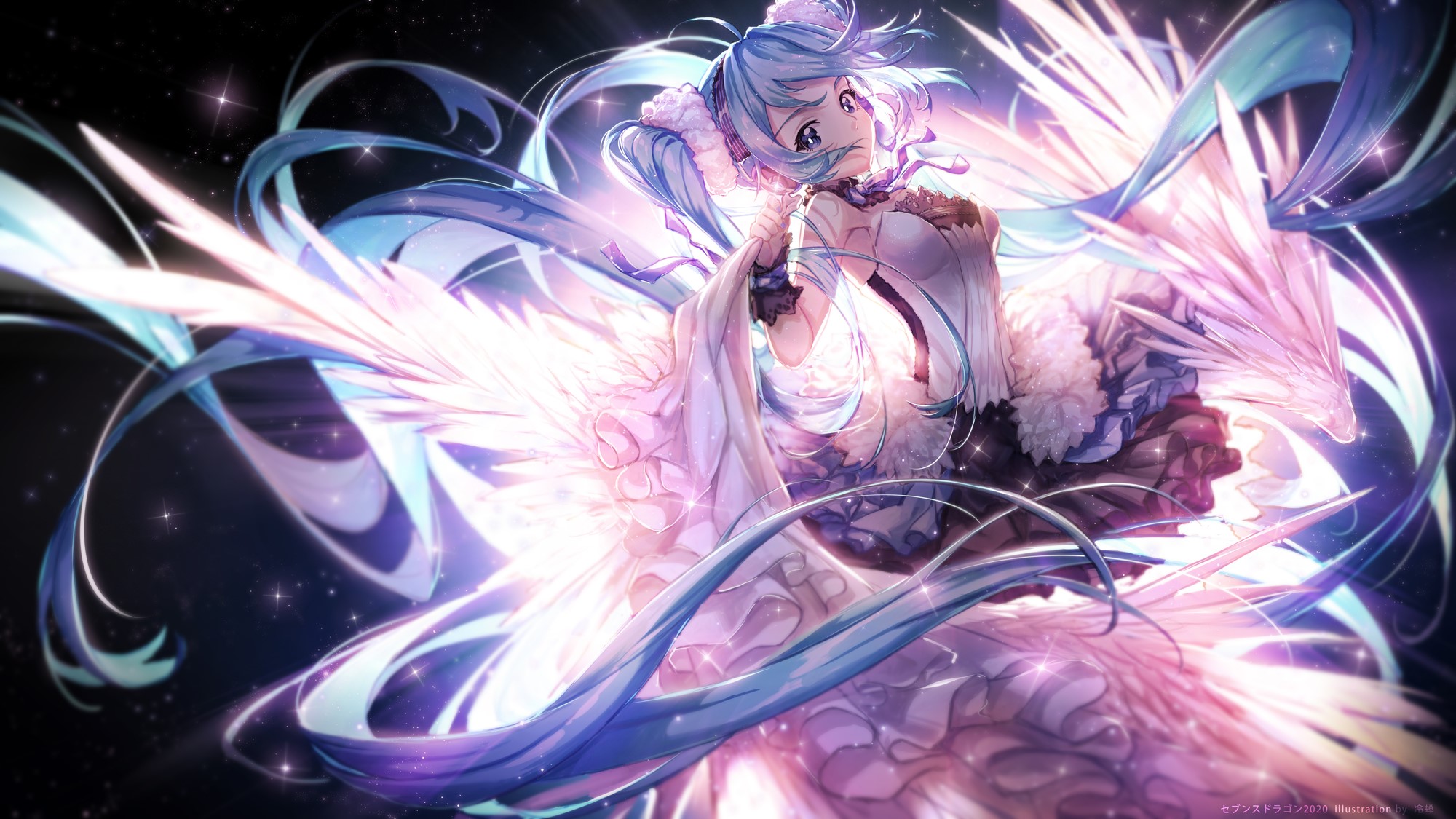 anime, anime girls, digital art, artwork, 2D, portrait, fantasy girl, blue hair, long hair, HD Wallpaper
