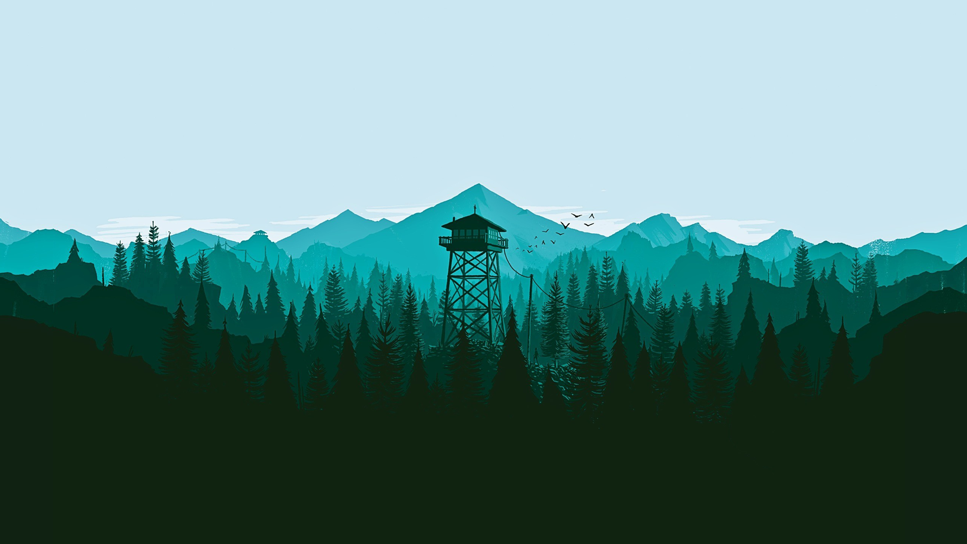 Firewatch, video game art, minimalism, simple, HD Wallpaper