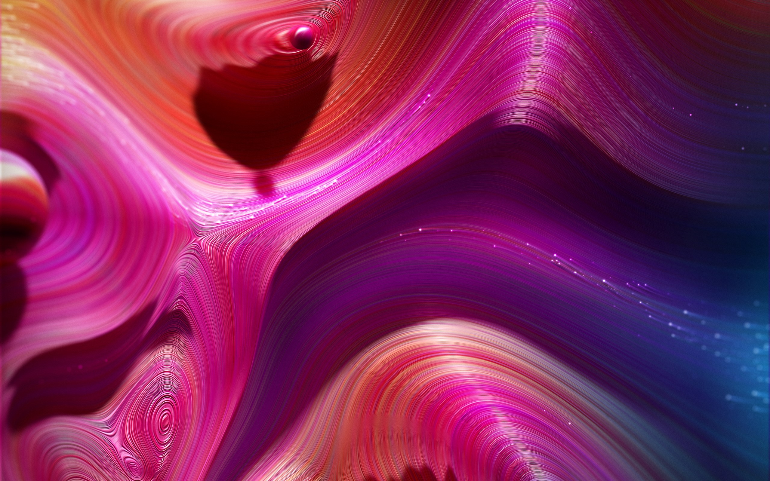 abstract, wavy lines, 3D, HD Wallpaper