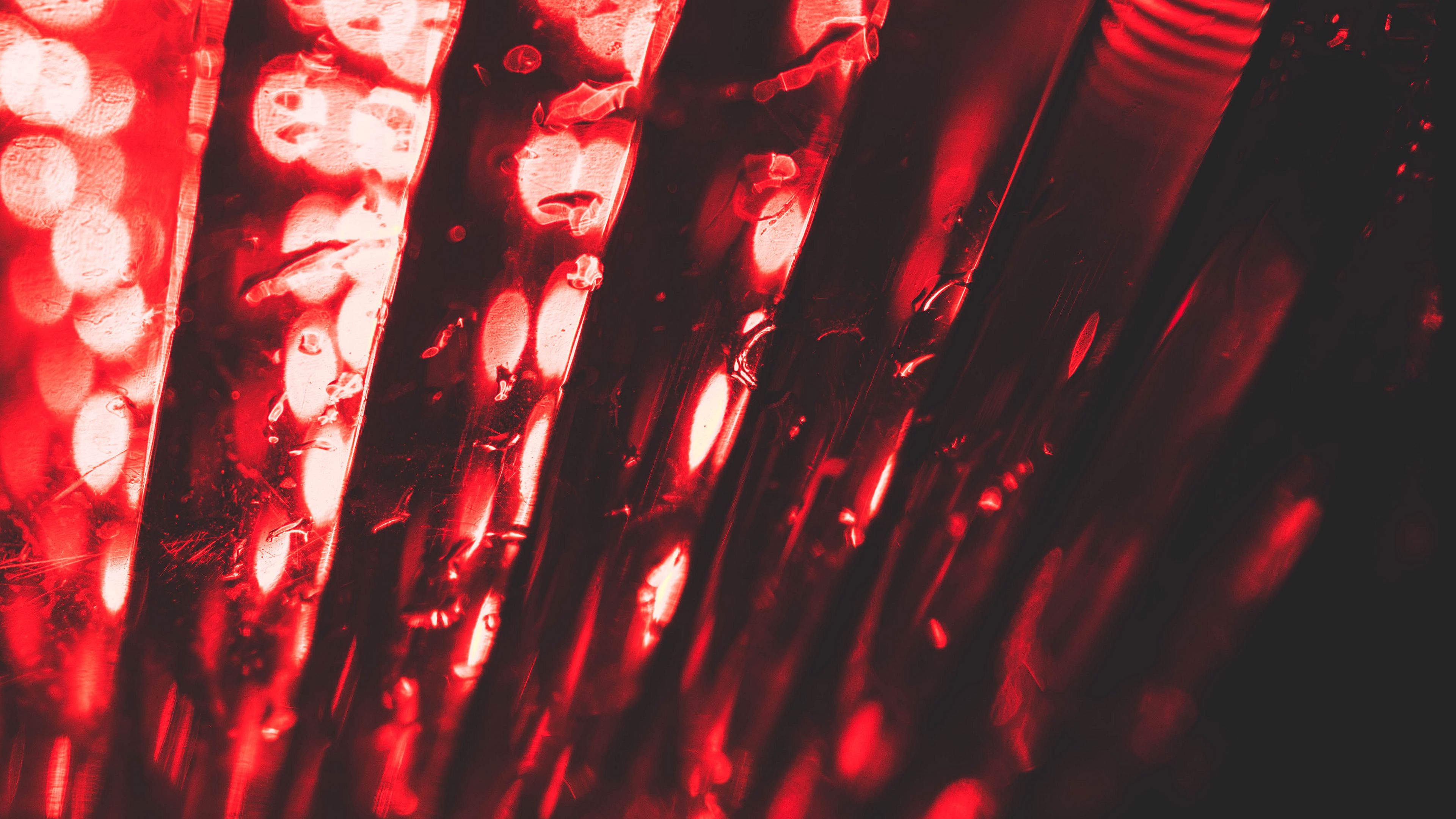 red, glare, bokeh, macro, light, 4k, HD Wallpaper