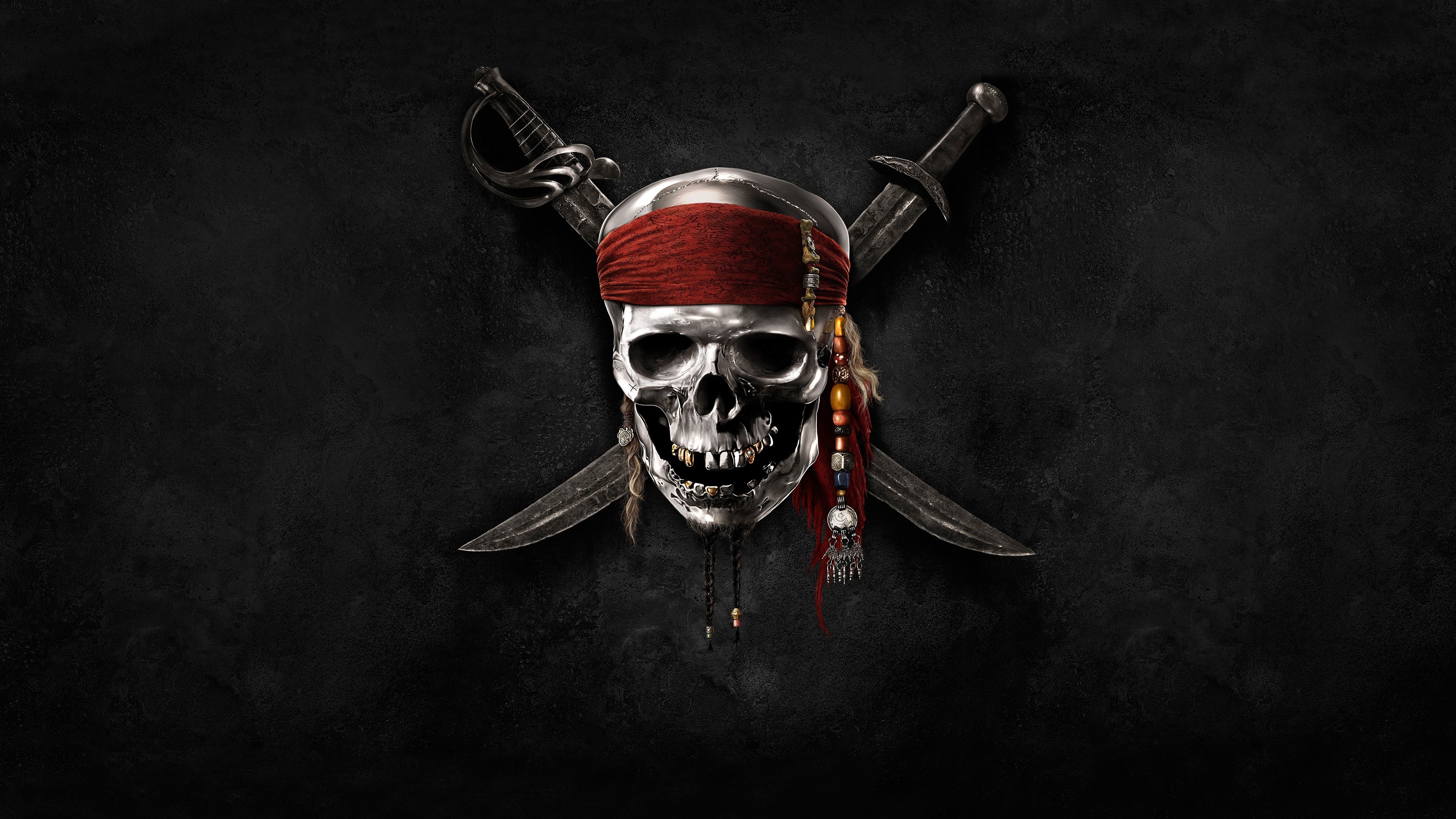 skull, pirates, sword, dark, Pirates of the Caribbean, HD Wallpaper