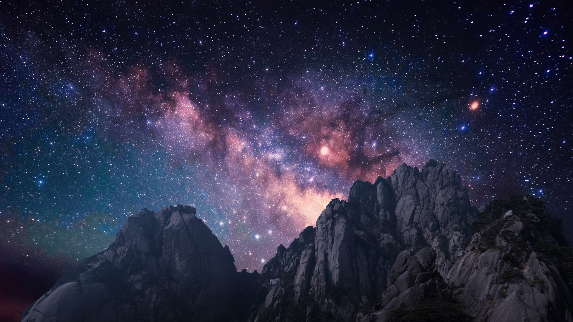 stars, mountains, landscape, Milky Way, Tibet, rocks, night, HD Wallpaper