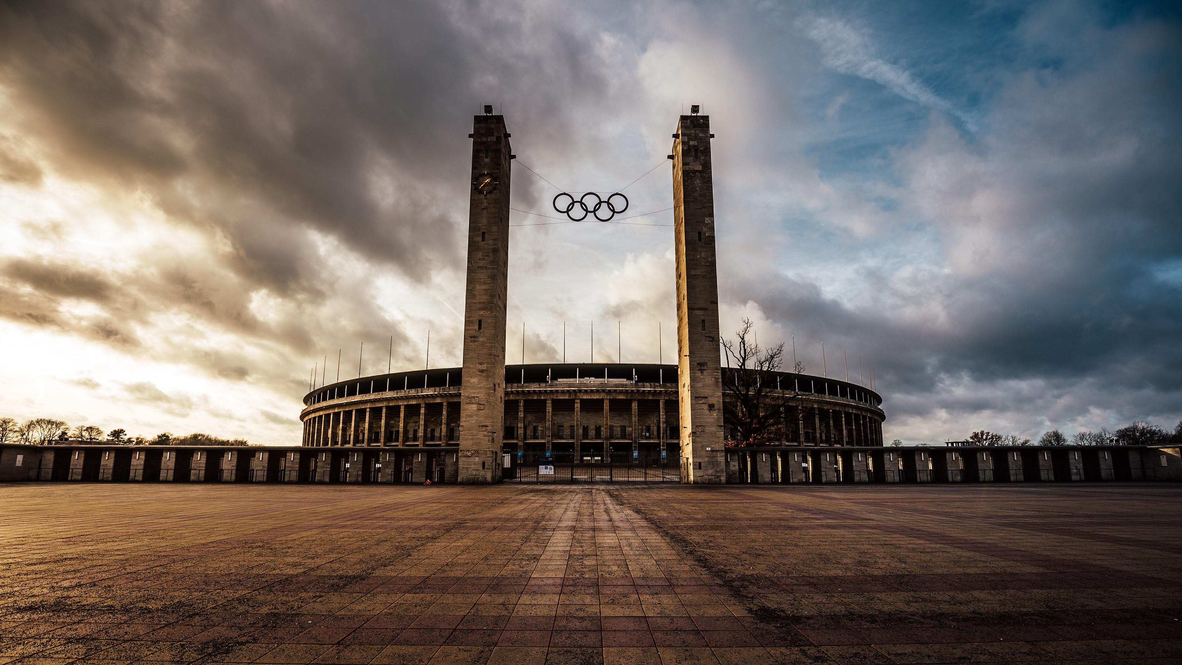 building, clouds, Germany, Olympics, HD Wallpaper