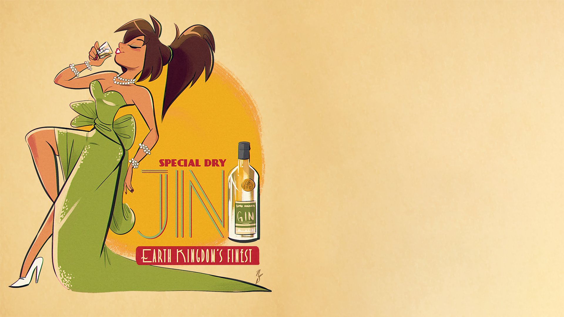 pinup models, cartoon, shot glass, Gin, drink, pearl necklace, pearl bracelet, HD Wallpaper