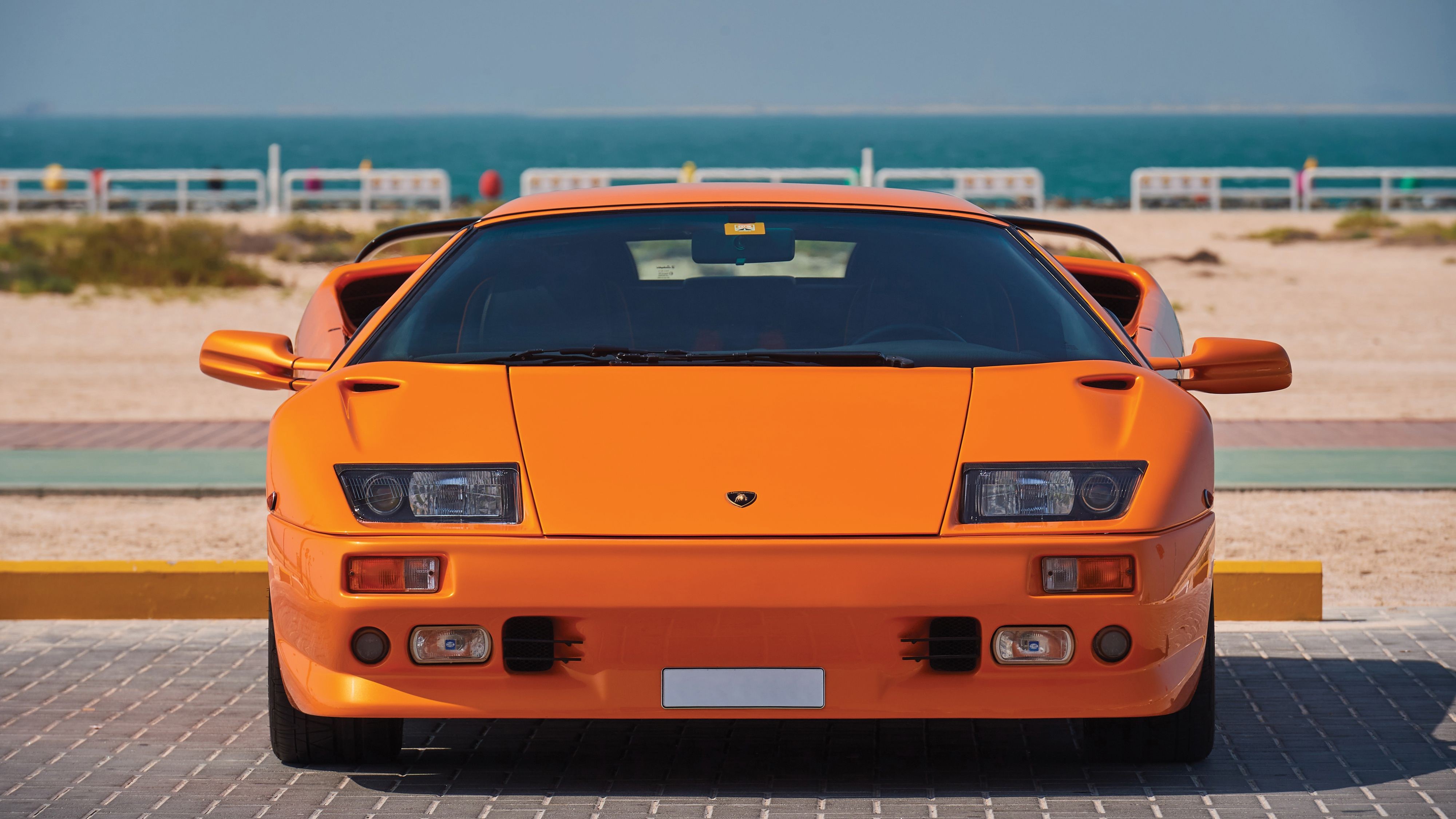 Lamborghini, Lamborghini Diablo, Super Car, italian cars, Roadster, orange, car, vehicle, orange cars, HD Wallpaper