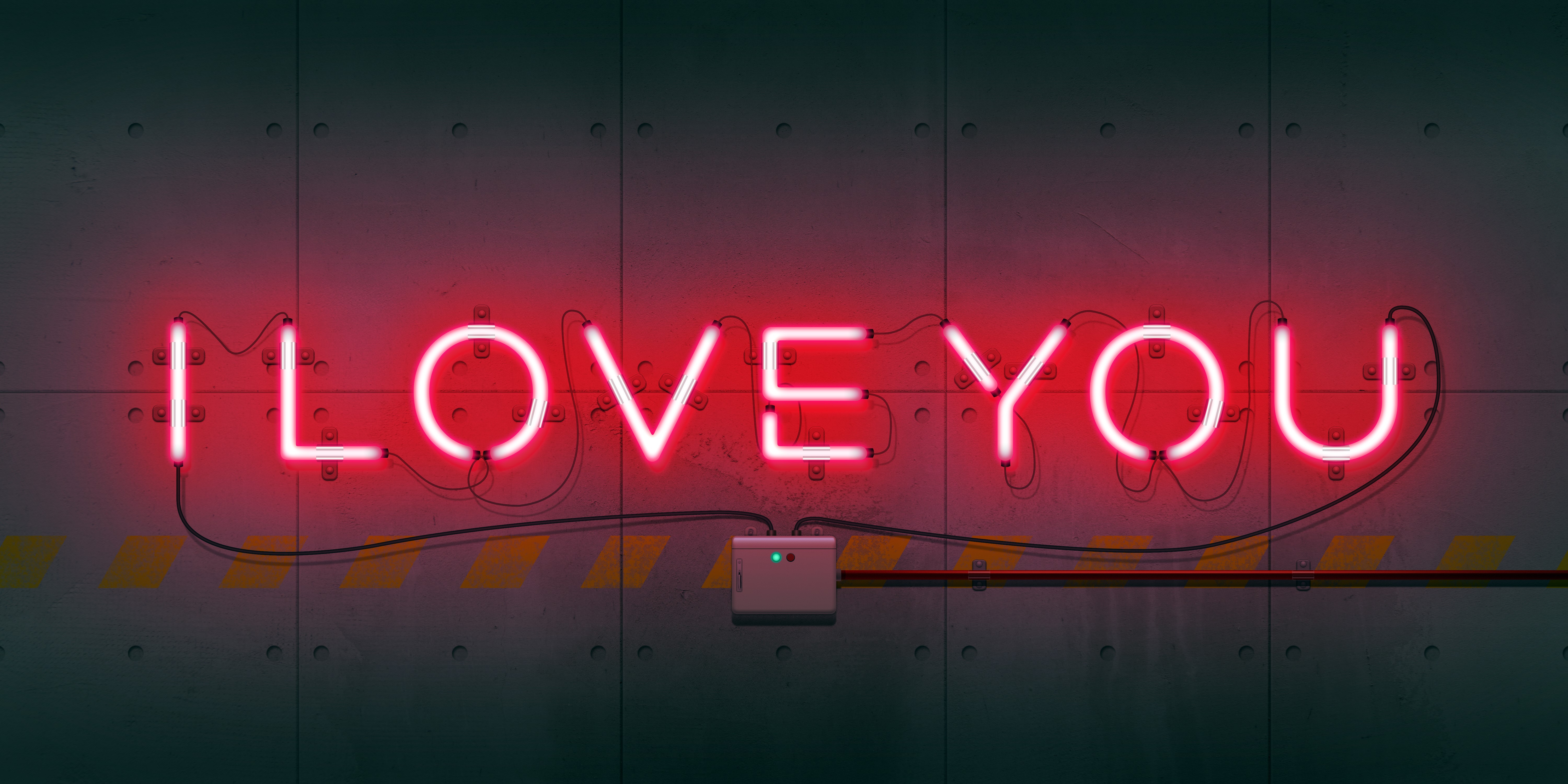 neon sign, wall, lights, neon, love, texture, red, HD Wallpaper