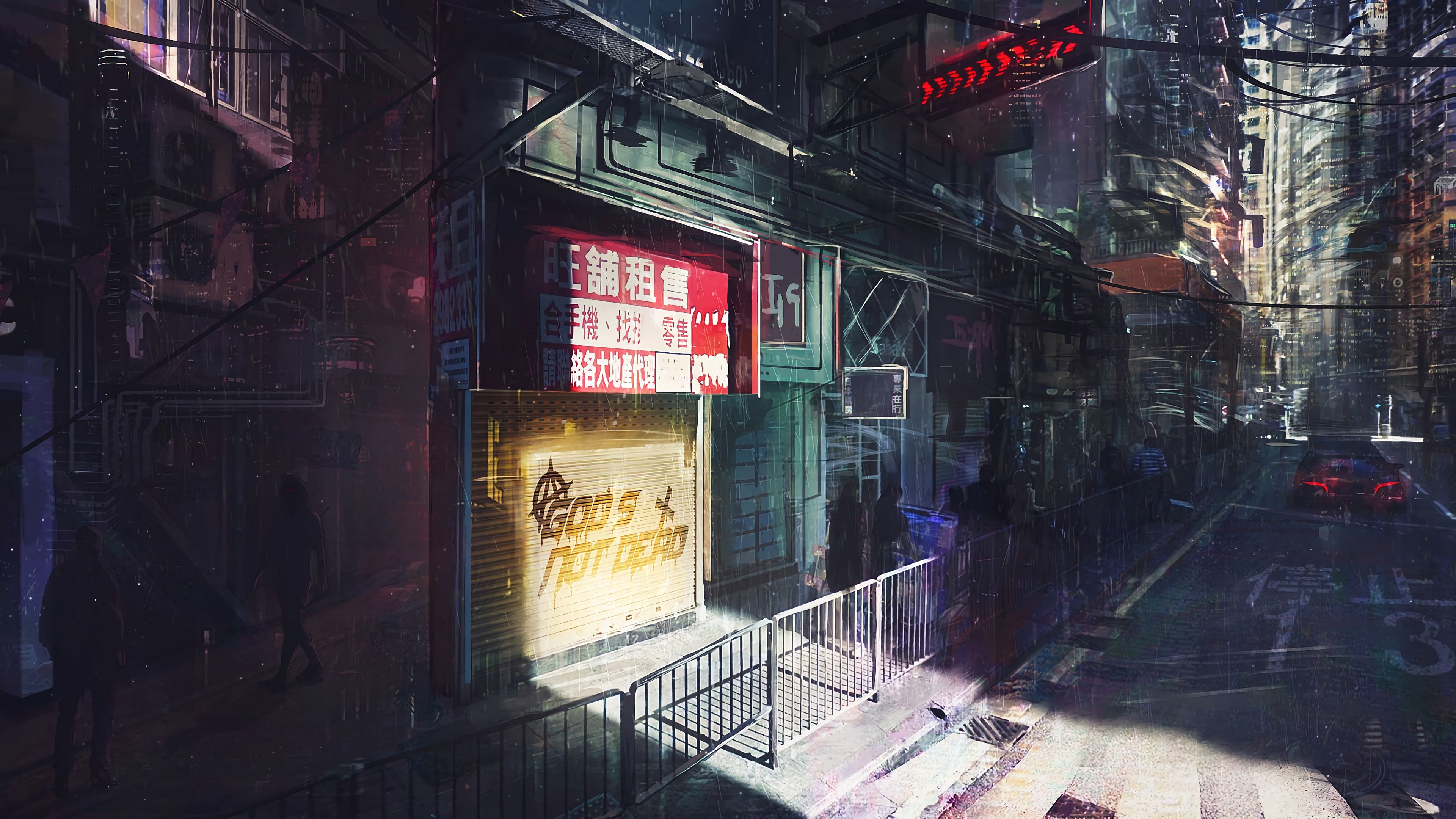 city, art, cyberpunk, night, movement, 4k, HD Wallpaper
