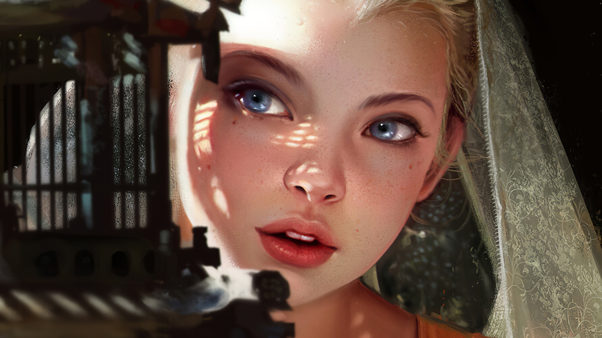 face, women, artwork, blonde, people, HD Wallpaper