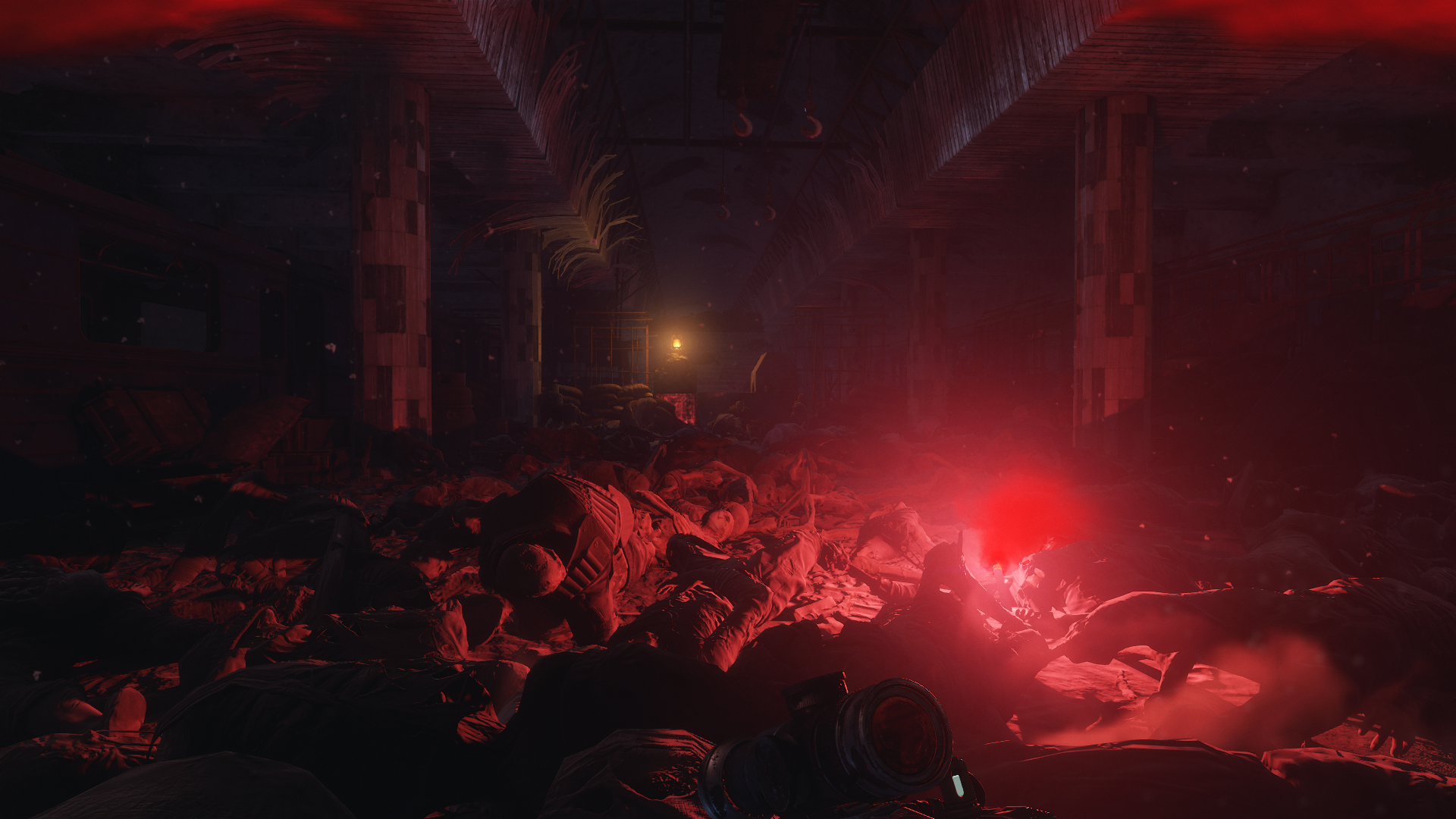 Metro Exodus, lights, dark, video games, apocalyptic, screen shot, screengrab, HD Wallpaper