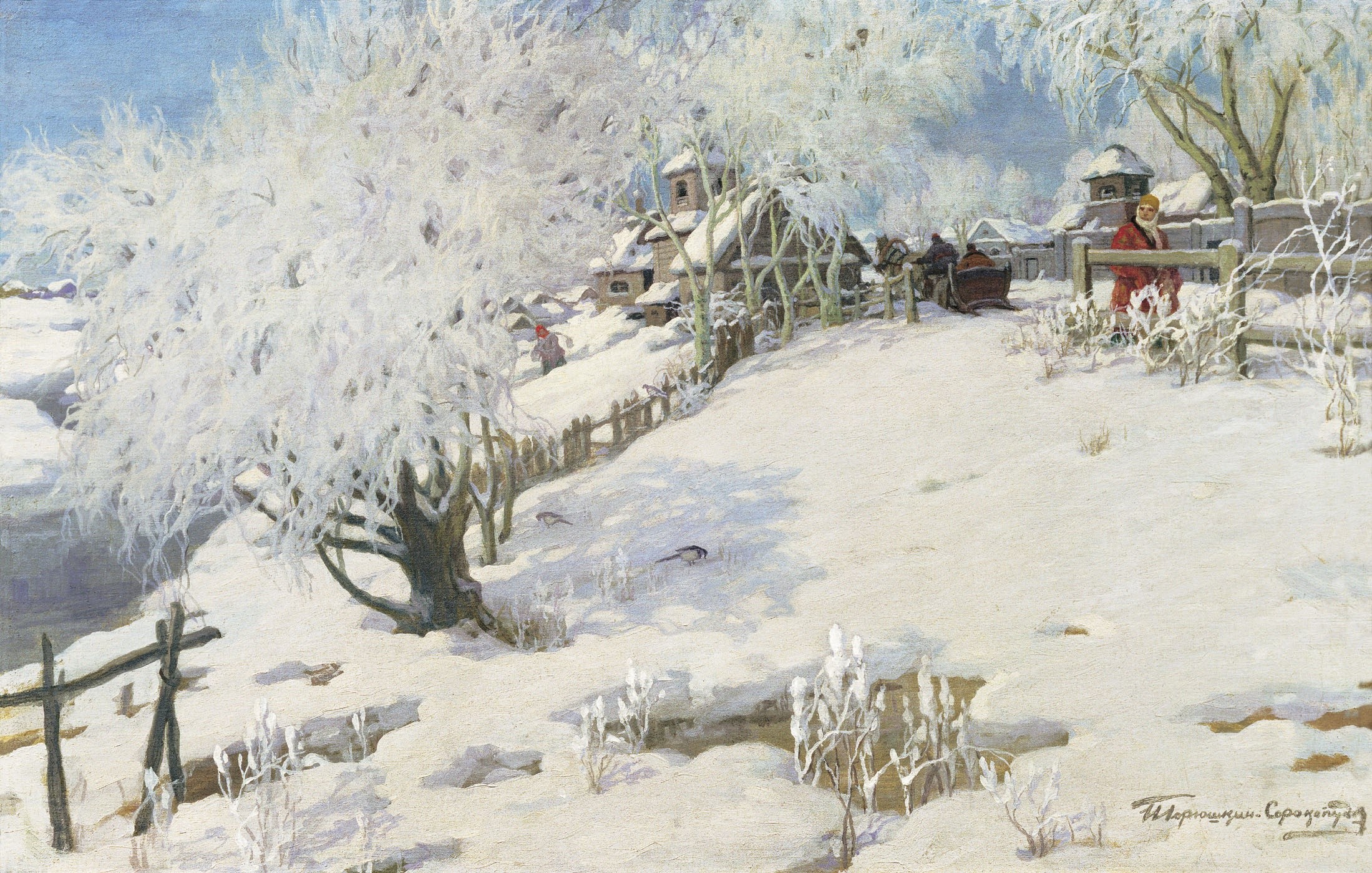 Ivan Goryushkin-Sorokopudov, 1910 (Year), winter, artwork, painting, classic art, classical art, Russia, HD Wallpaper