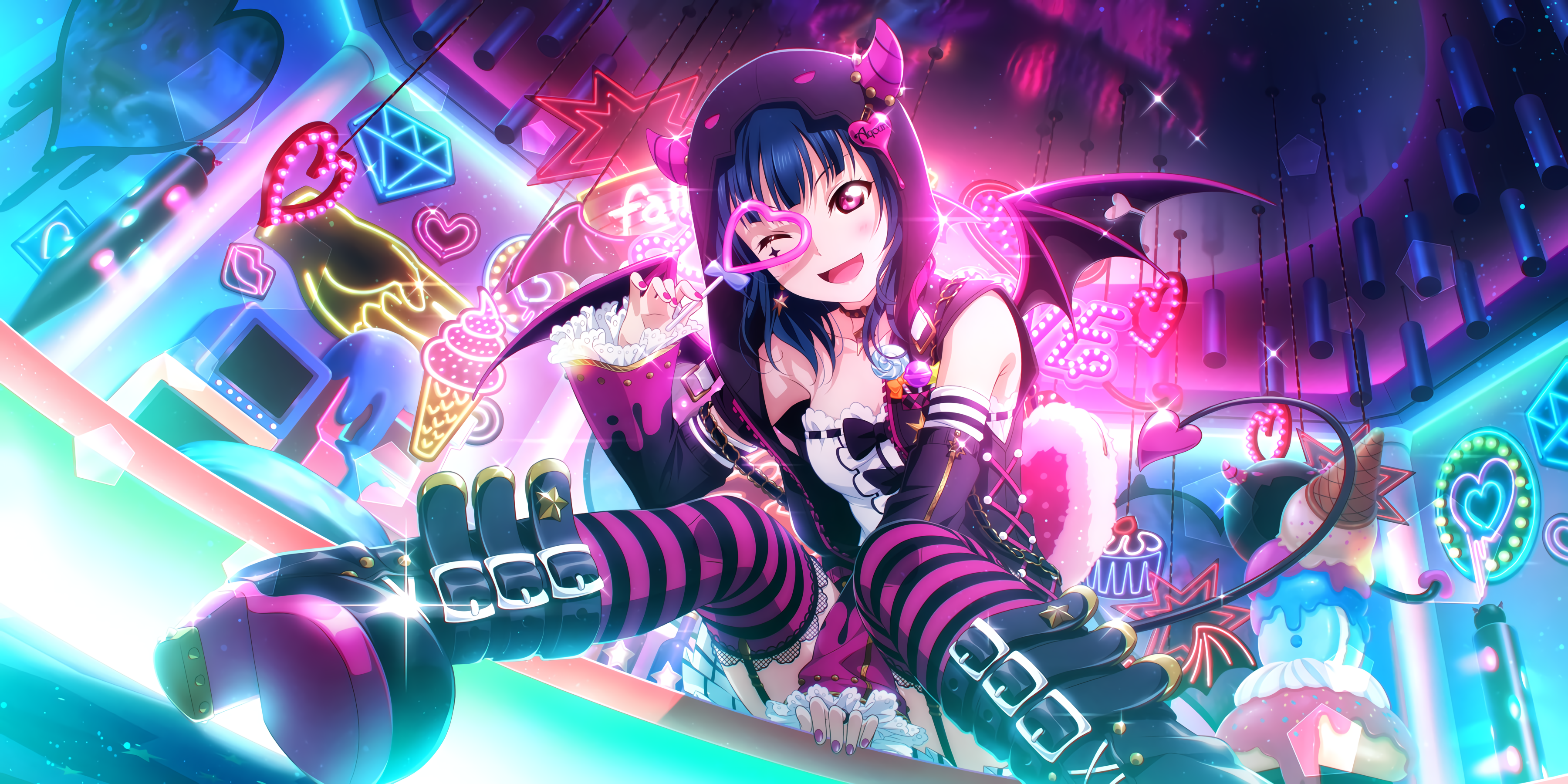 Love Live Series, Love Live!, Love Live! Sunshine, anime girls, low-angle, goths, Tsushima Yoshiko, HD Wallpaper
