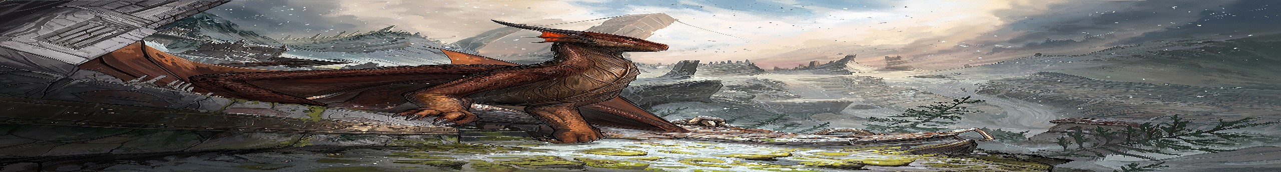digital, digital art, dragon, creature, fantasy art, landscape, nature, Timi Honkanen, HD Wallpaper