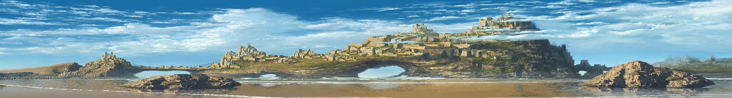 digital art, fantasy art, fantasy architecture, artwork, castle, rocks, seashore, HD Wallpaper