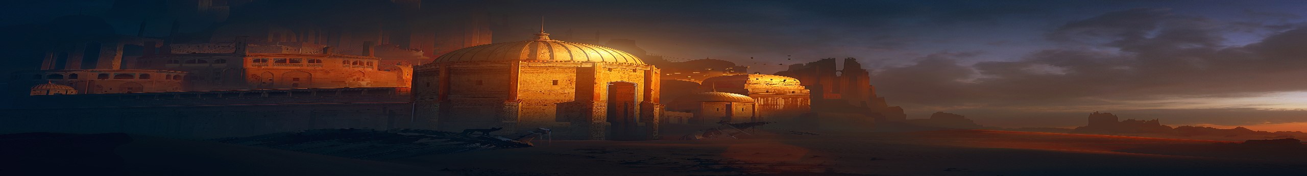 digital art, fantasy art, desert, town, tower, HD Wallpaper
