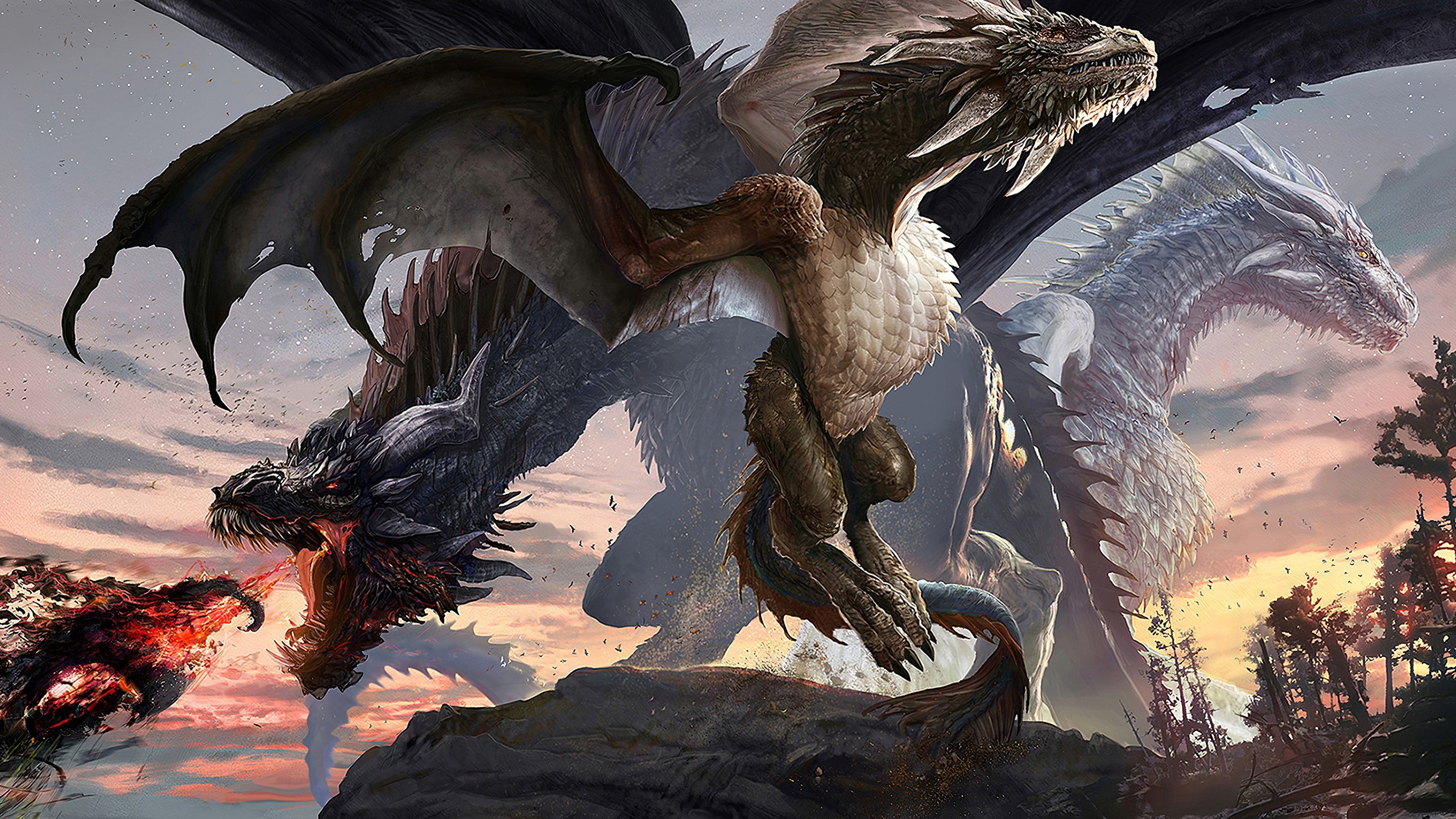 digital art, fantasy art, creature, dragon, artwork, HD Wallpaper