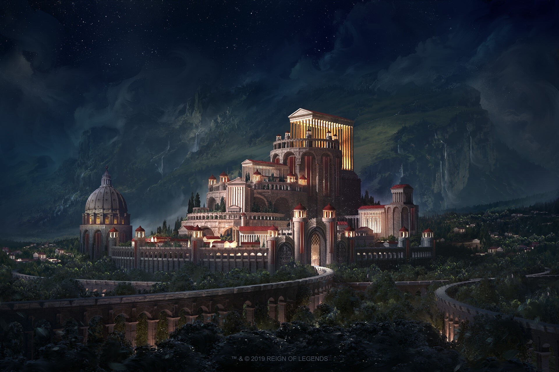 Julian Bauer, artwork, fantasy art, city, fantasy city, HD Wallpaper
