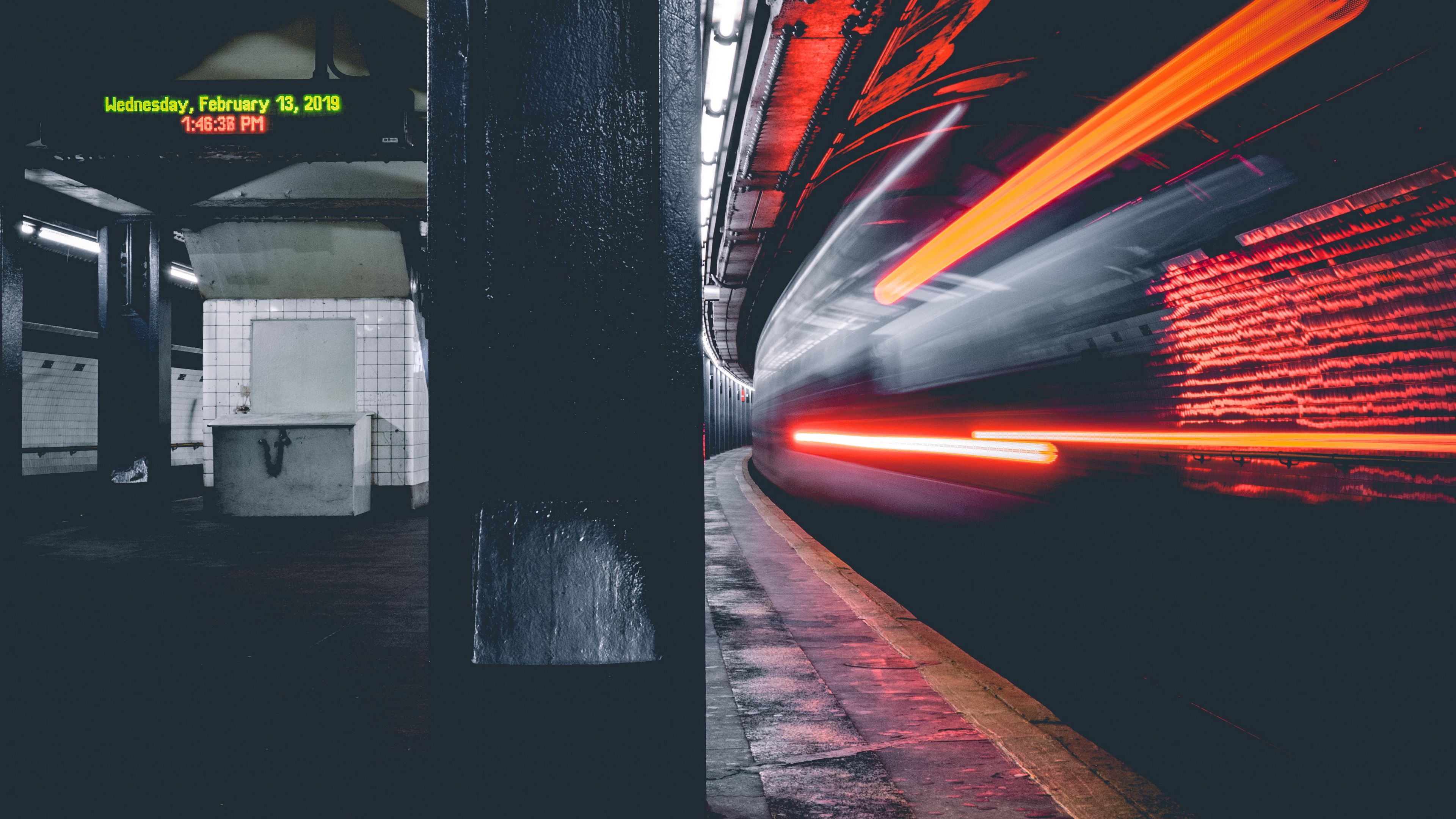 metro, underground, long exposure, 4k, HD Wallpaper