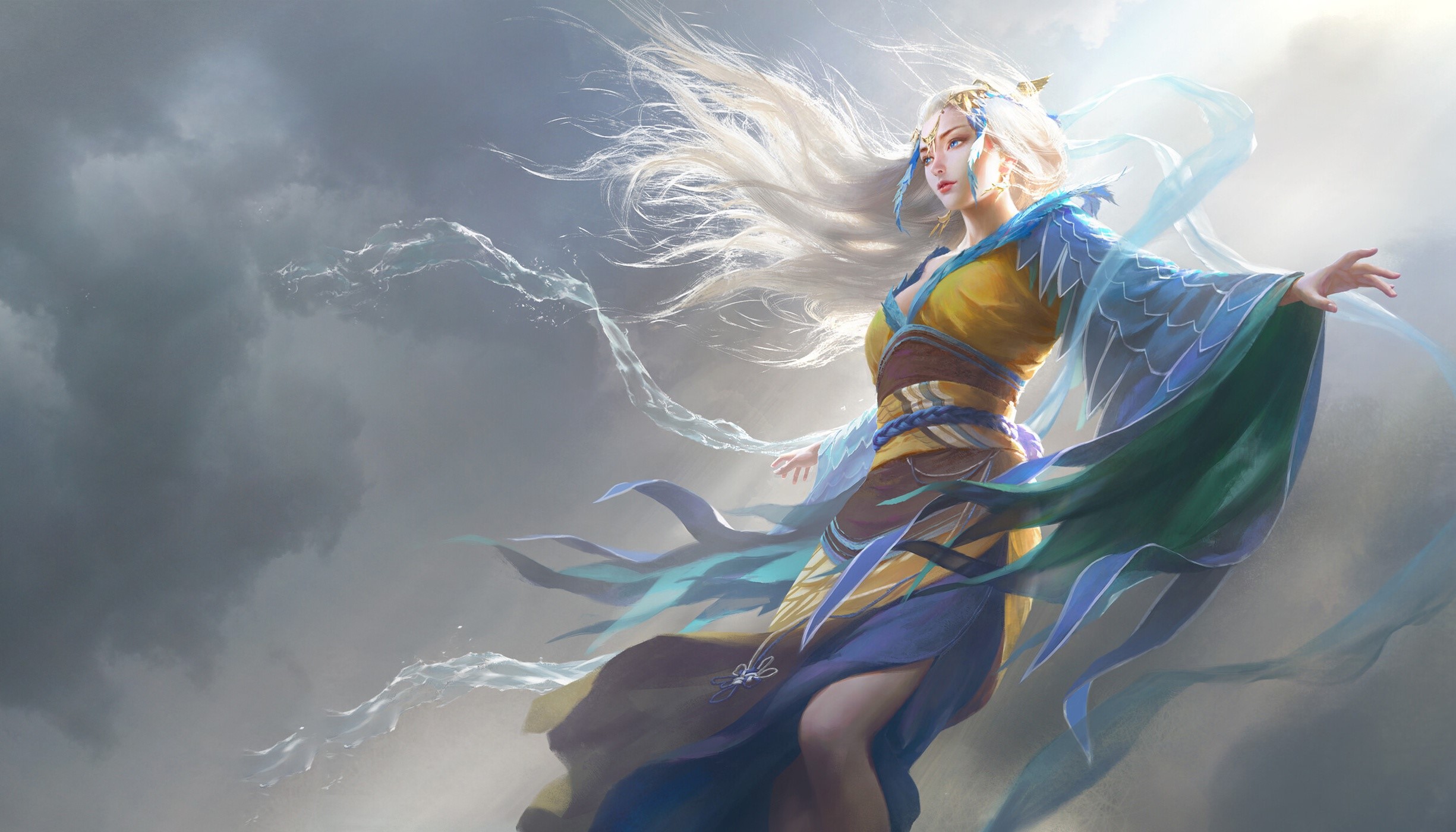 fantasy art, fantasy girl, artwork, illustration, Magic: The Gathering, Mu Yanling, HD Wallpaper