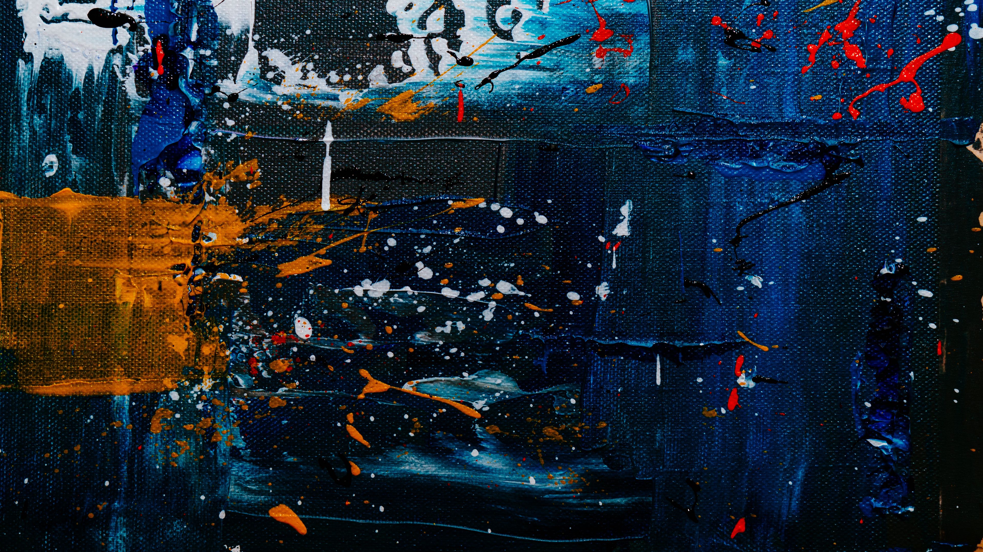 canvas, paint, texture, spots, embossed, blue, 4k, HD Wallpaper