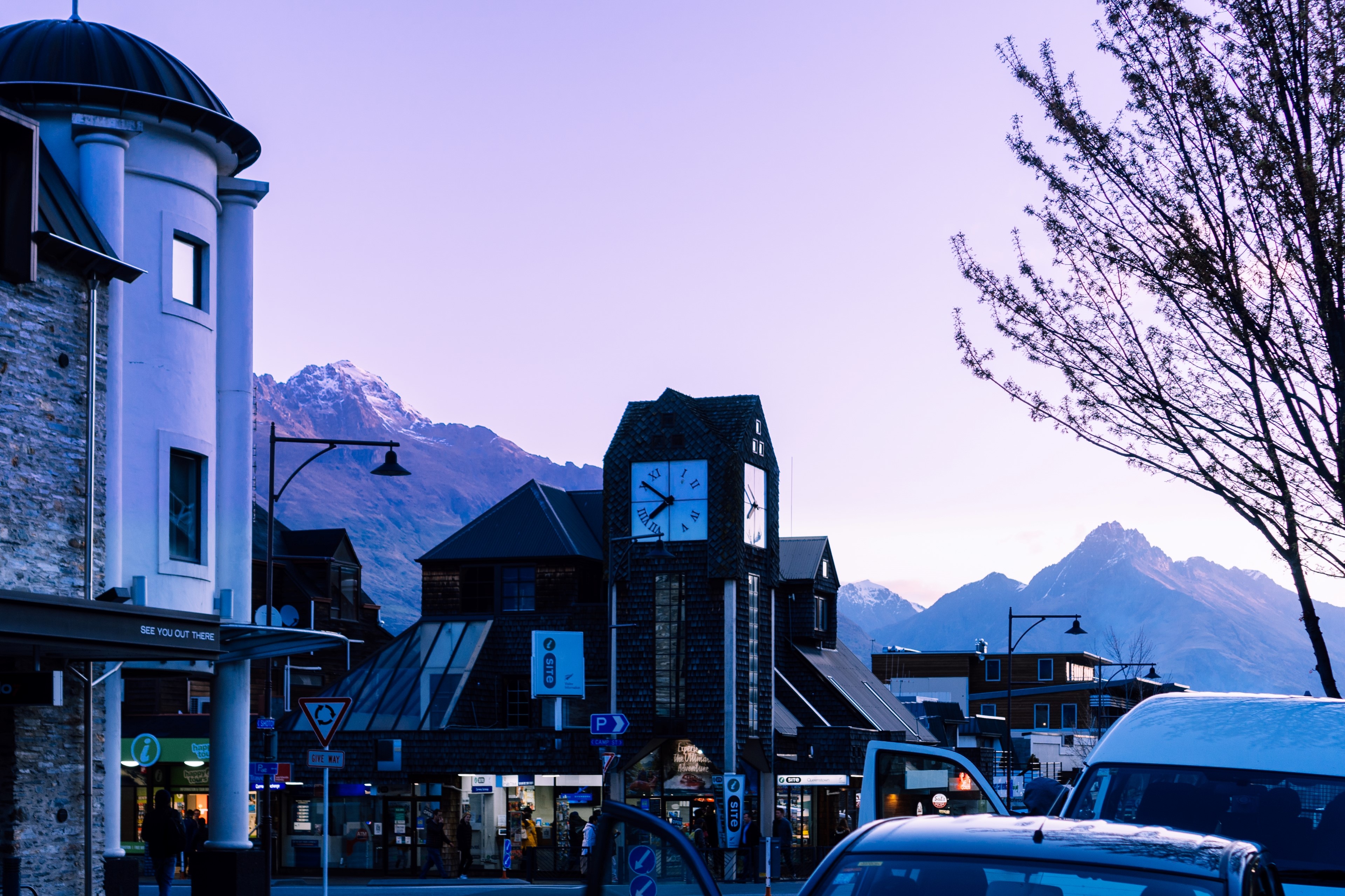 New Zealand, Queenstown, mountains, town, urban, HD Wallpaper
