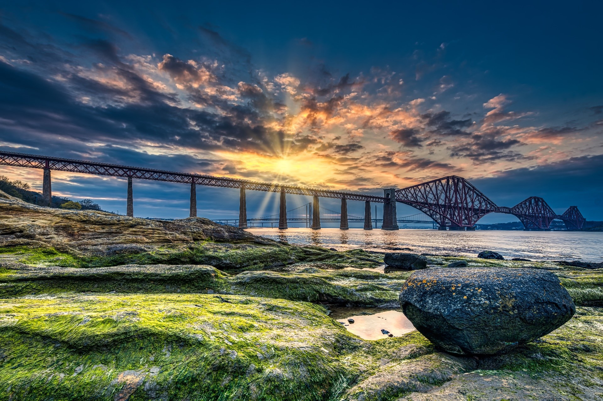 Scotland, bridge, construction, sunlight, outdoors, sky, HD Wallpaper