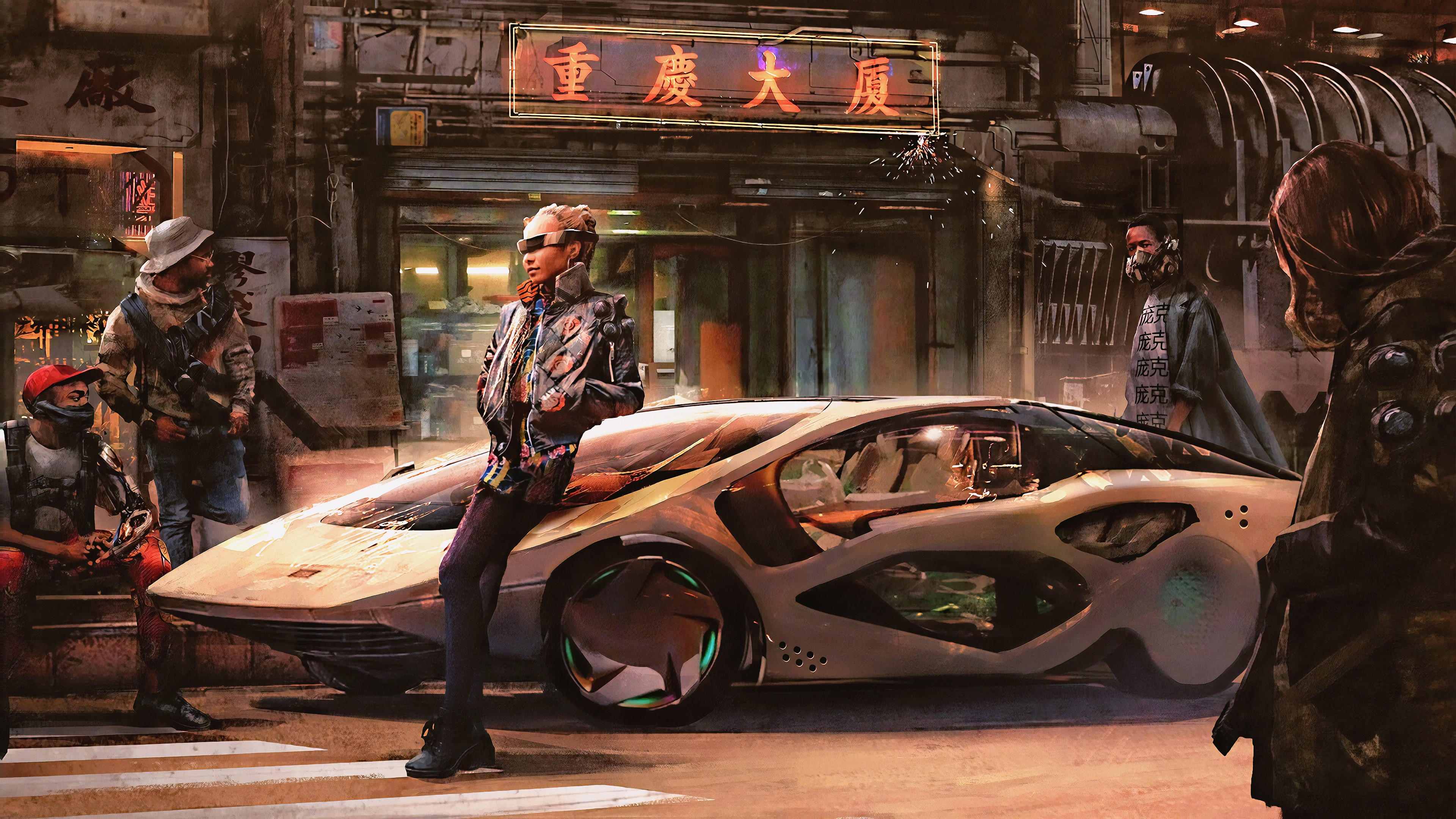 futuristic, science fiction, digital art, concept art, artwork, fantasy art, fan art, 3D, CGI, cyberpunk, cyber, painting, women, fantasy girl, vehicle, city, urban, cityscape, futuristic city, closeup, realistic, Eddie Mendoza, car, Asia, neon, HD Wallpaper