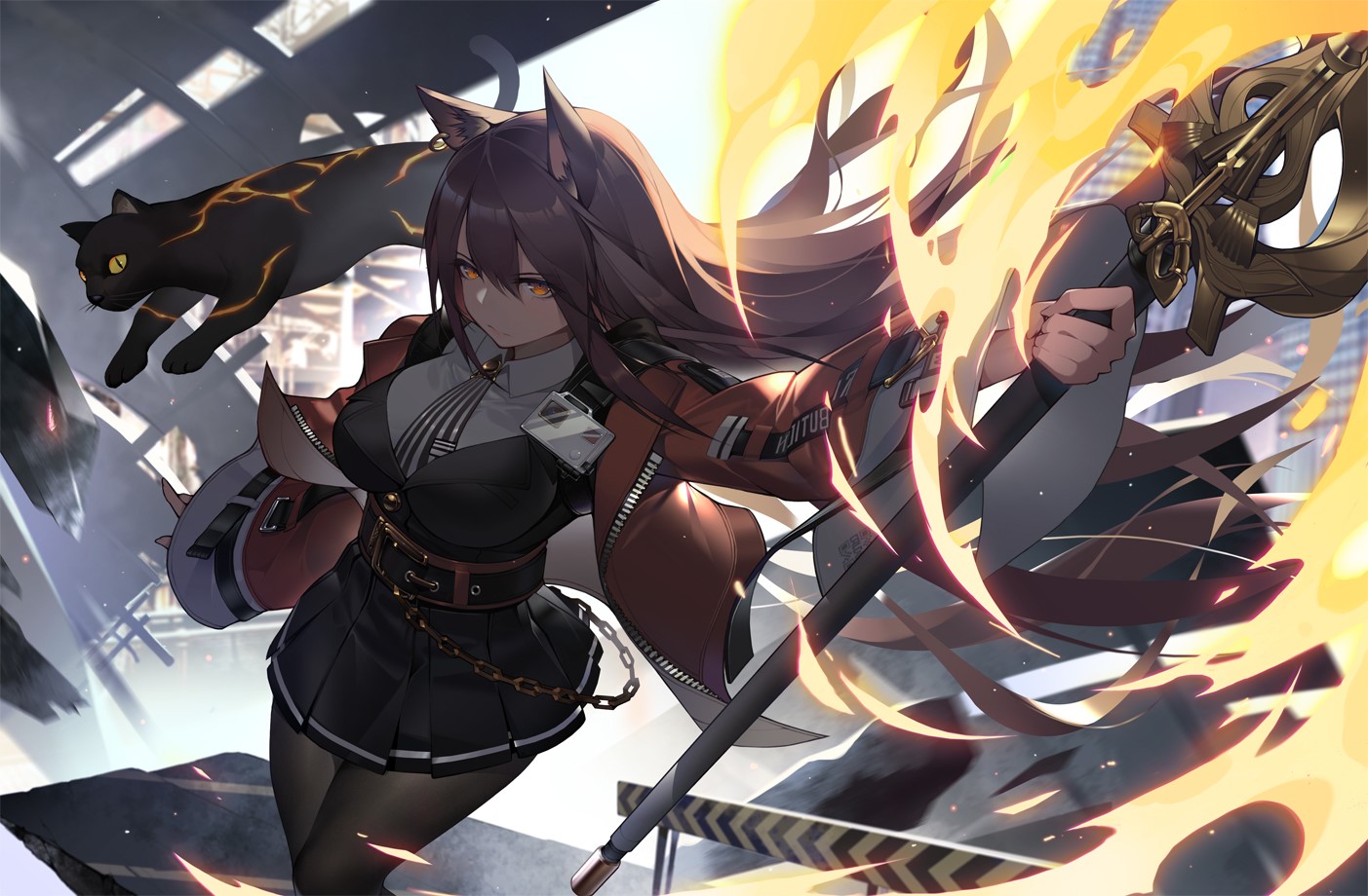anime, anime girls, digital art, artwork, 2D, portrait, Arknights, Skyfire(Arknights), HD Wallpaper