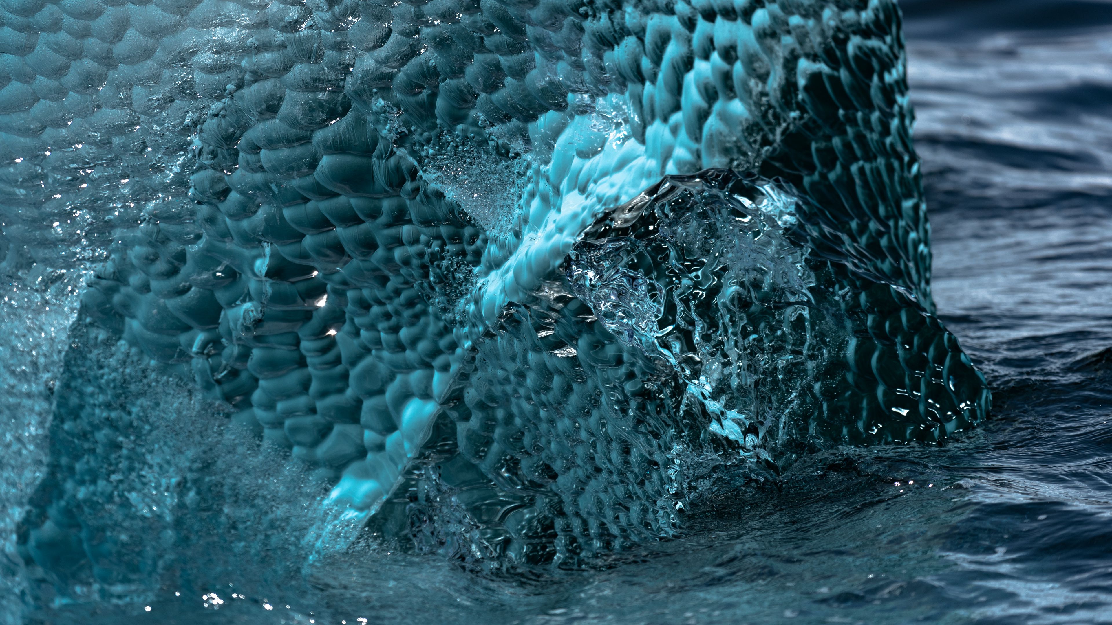 ice, structure, surface, embossed, 4k, HD Wallpaper