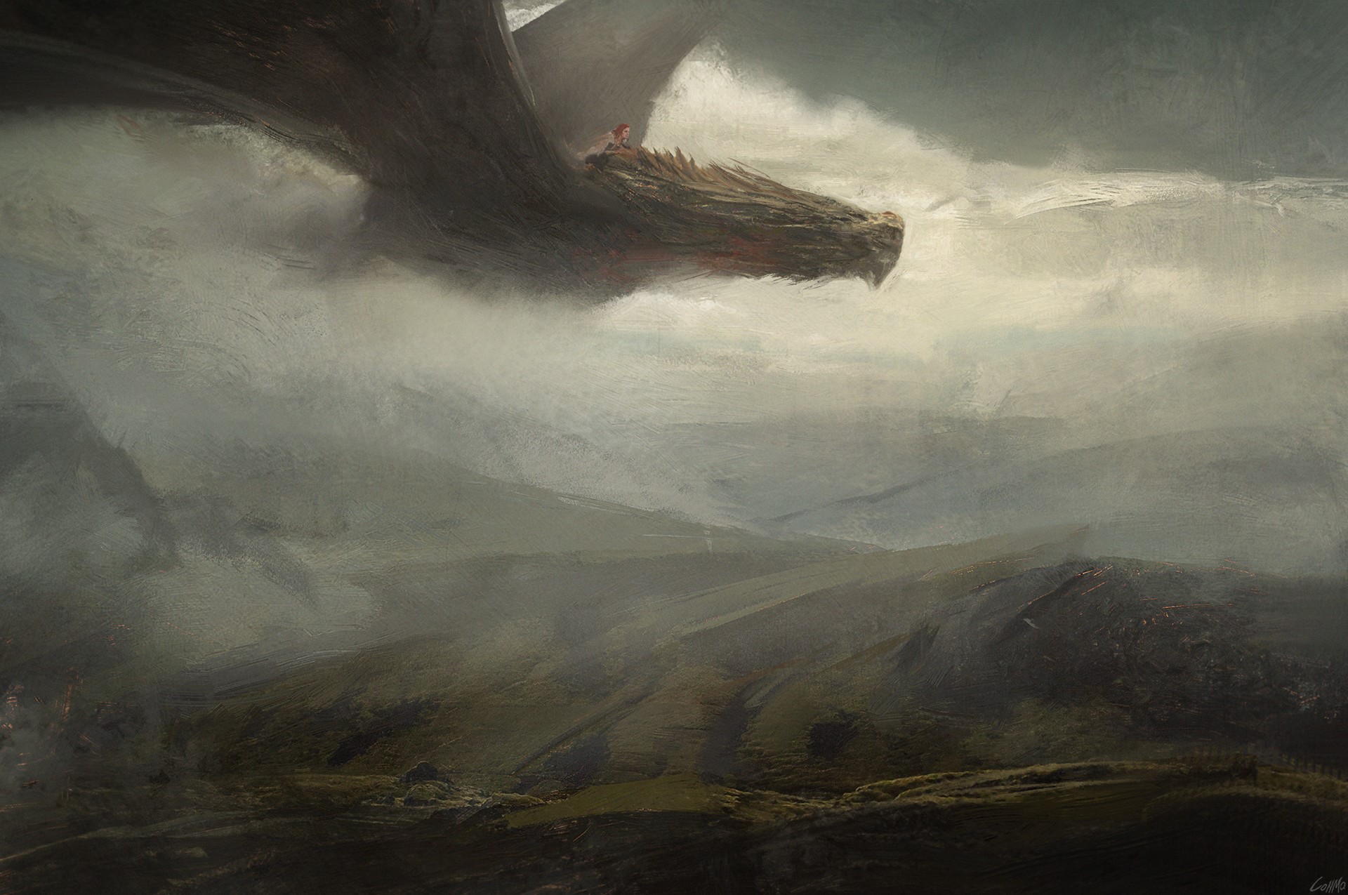 fantasy art, artwork, dragon, HD Wallpaper