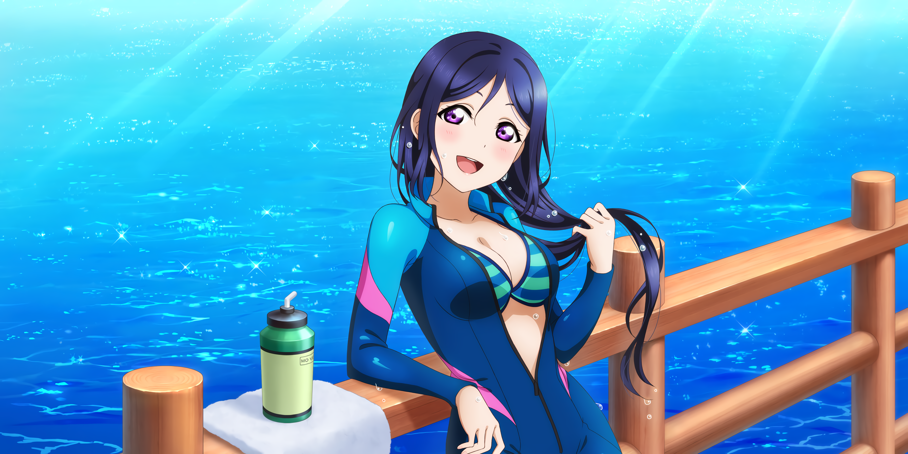 Love Live!, Love Live Series, Love Live! Sunshine, anime girls, swimwear, Matsuura Kanan, HD Wallpaper