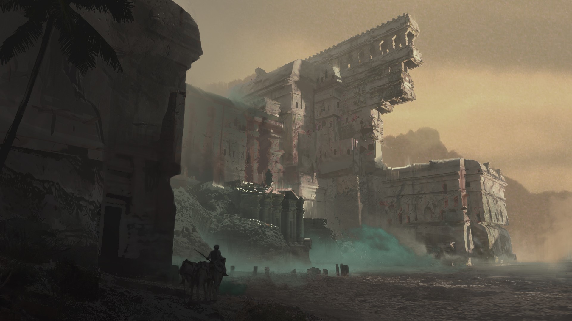 fantasy art, structure, artwork, fantasy city, HD Wallpaper