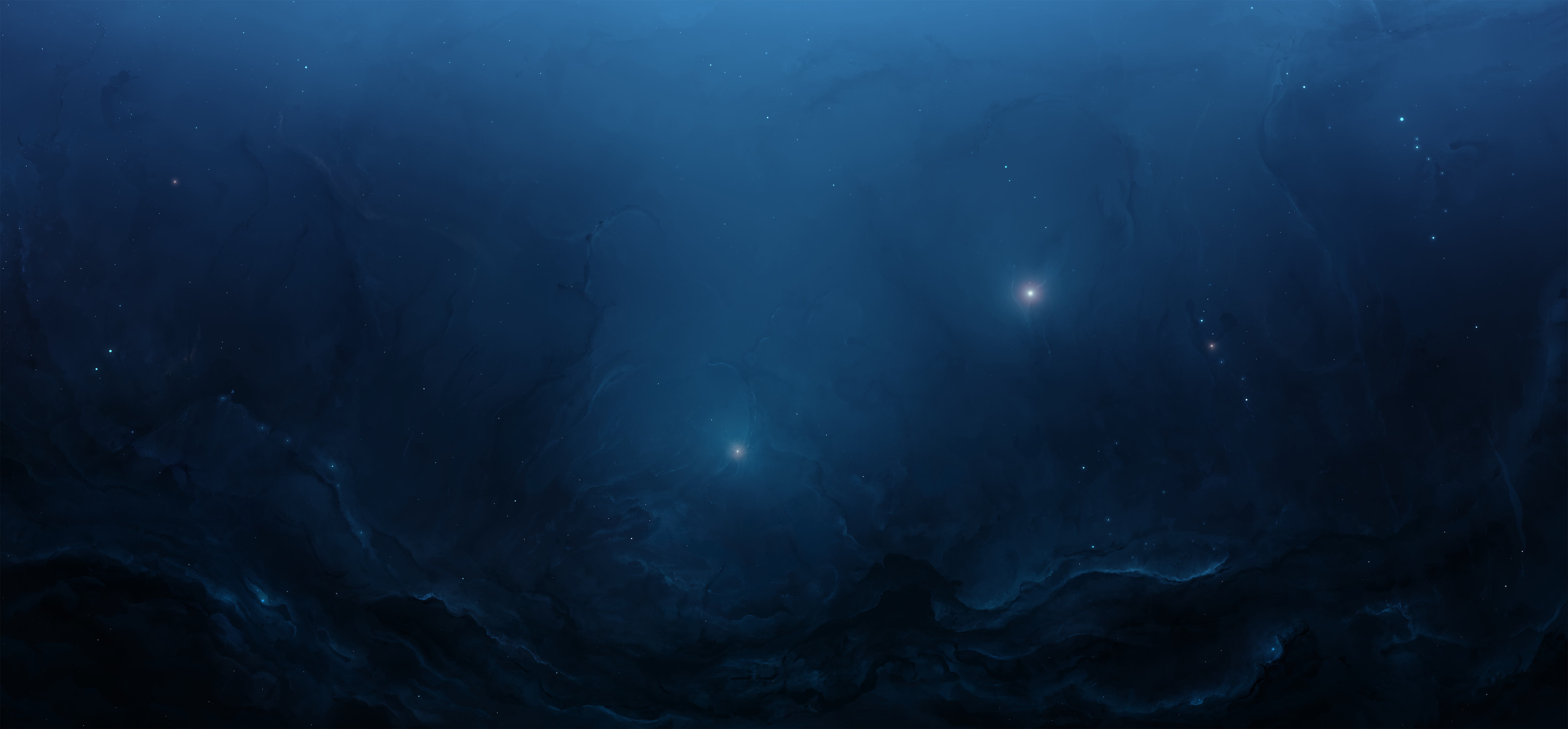space, blue, stars, universe, ultrawide, HD Wallpaper